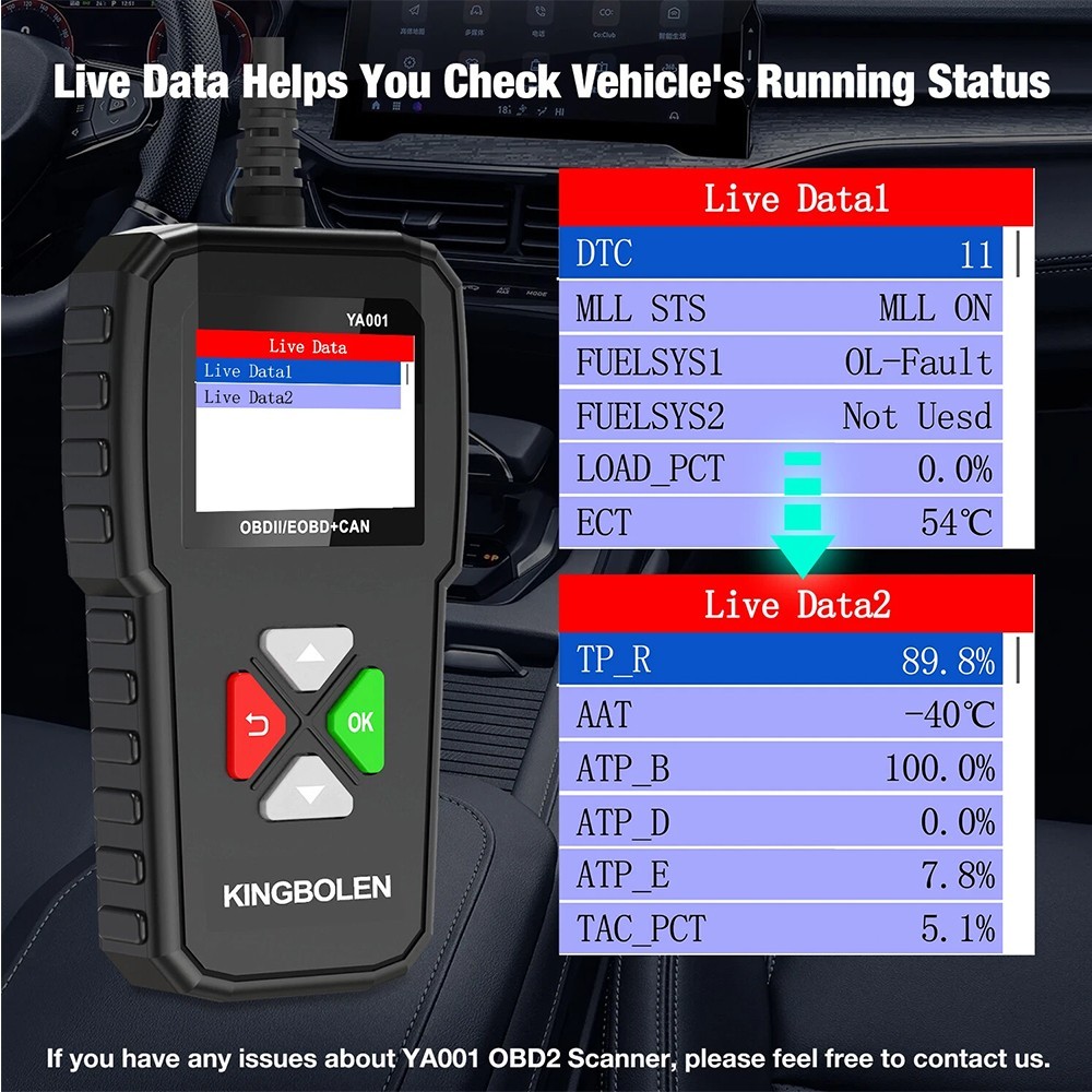YA001 Car OBD2 Scanner EOBD Check Engine Fault Code Reader Car Diagnostic Tool