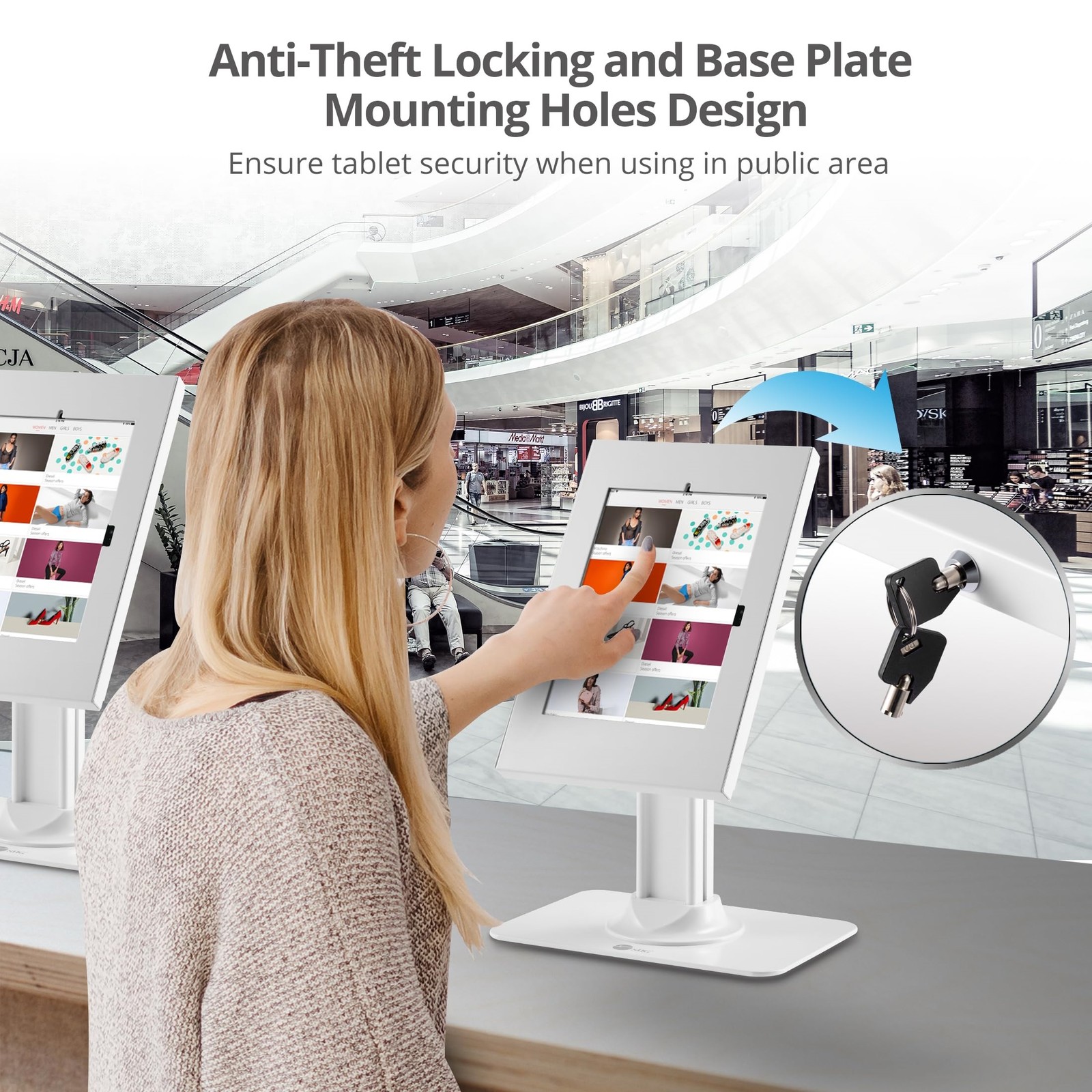 SIIG Lockable Countertop Kiosk Stand for iPad