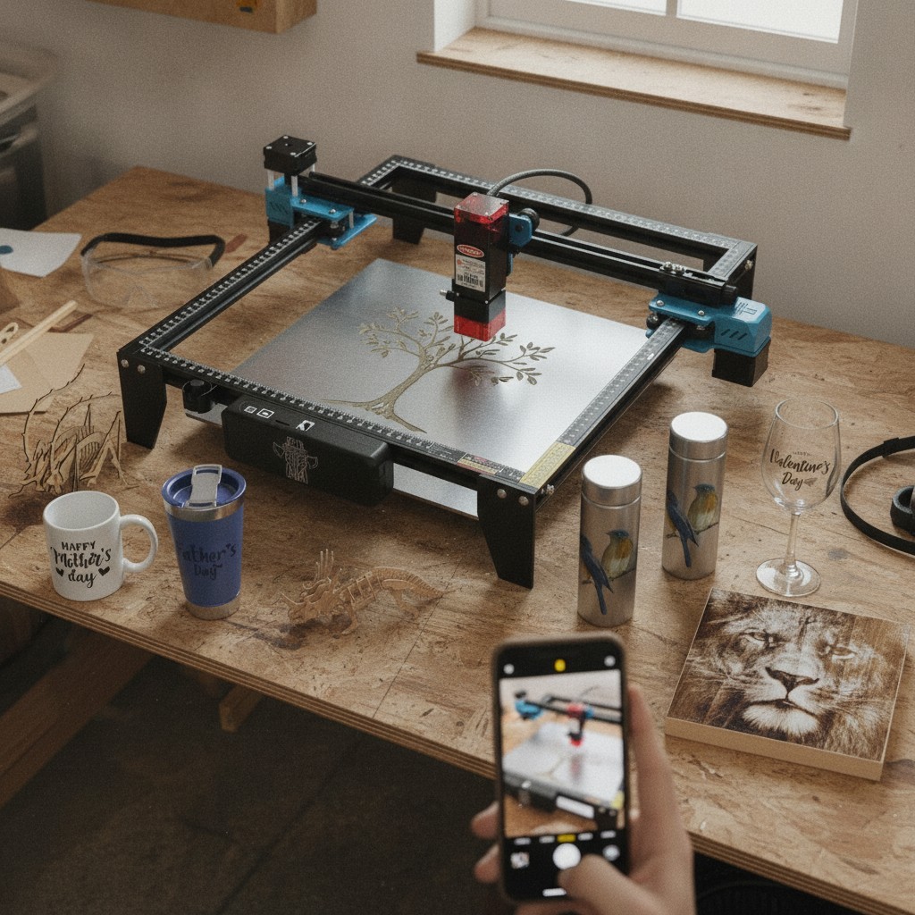 Fast 10000mW Laser Engraving Machine - Ideal for Wood, Metal & Acrylic Projects