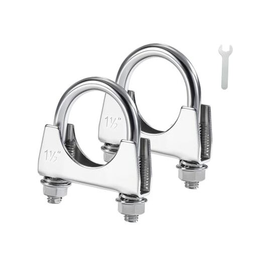 Heavy Duty U Bolt Exhaust Clamp, 1 1/Inch Stainless Steel U Muffler 1.5" 2