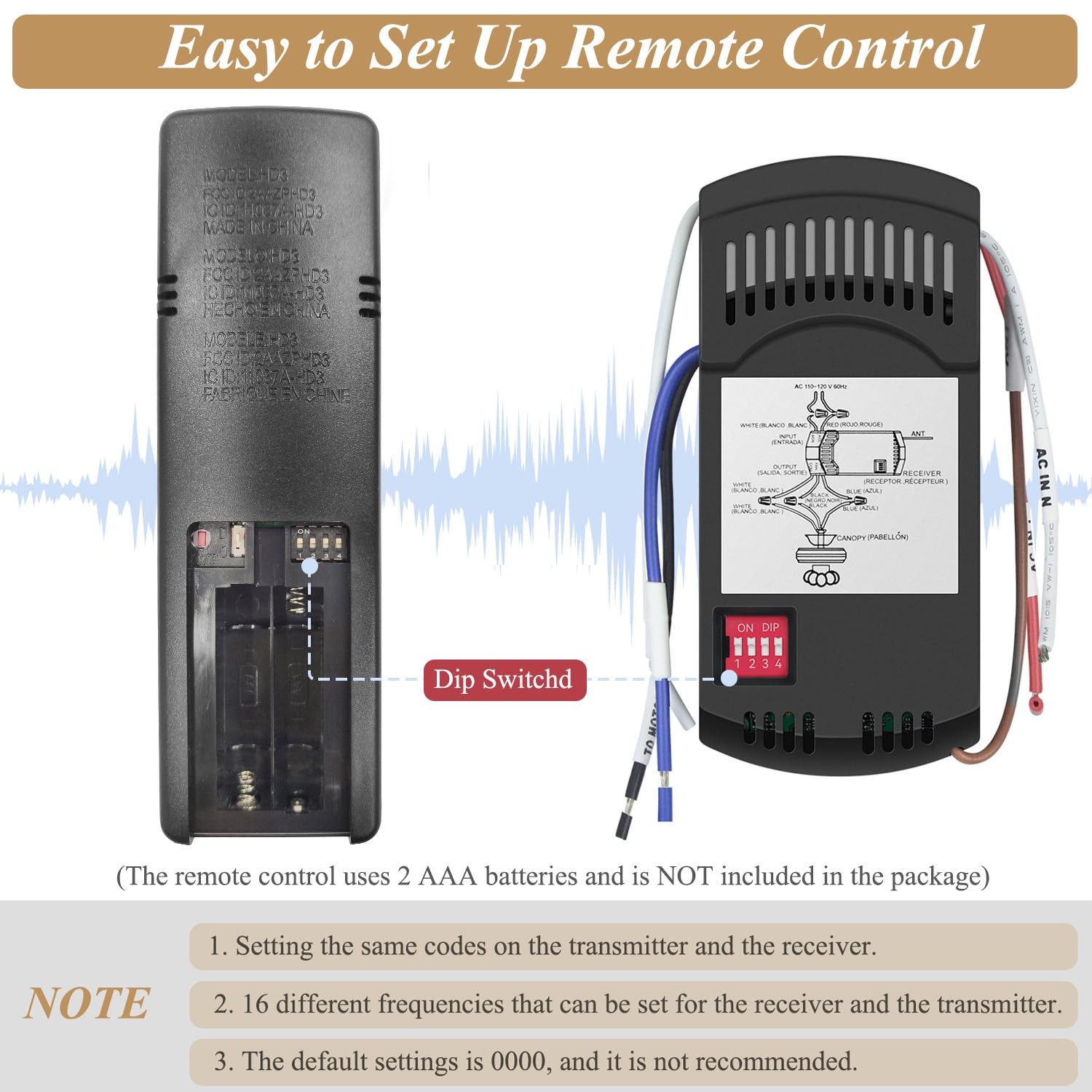 Universal Thermostatic Ceiling Fan Remote Control Kit, Ceiling Fan Remote for...