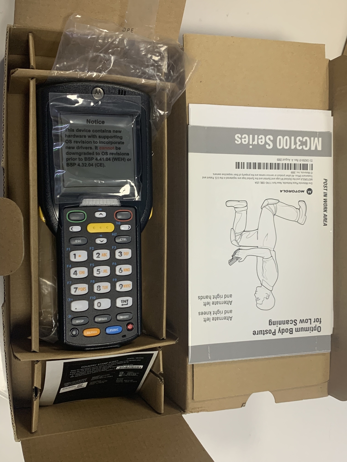 Motorola Symbol MC3190 MC3190-SI2H04E0A 2D Barcode Scanner Handheld Computer PDA