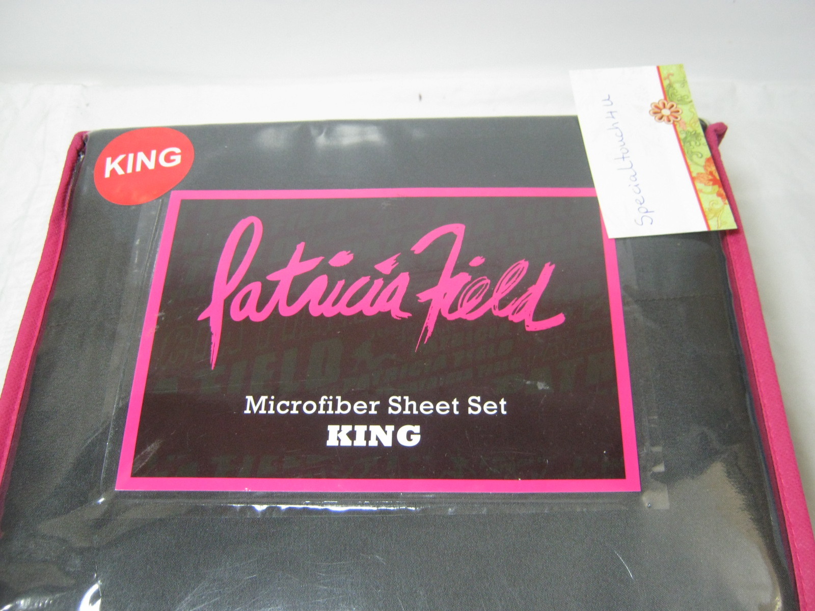 New Patricia Field  Microfiber King Sheet Set ~ Black ~ 4 pcs NIP