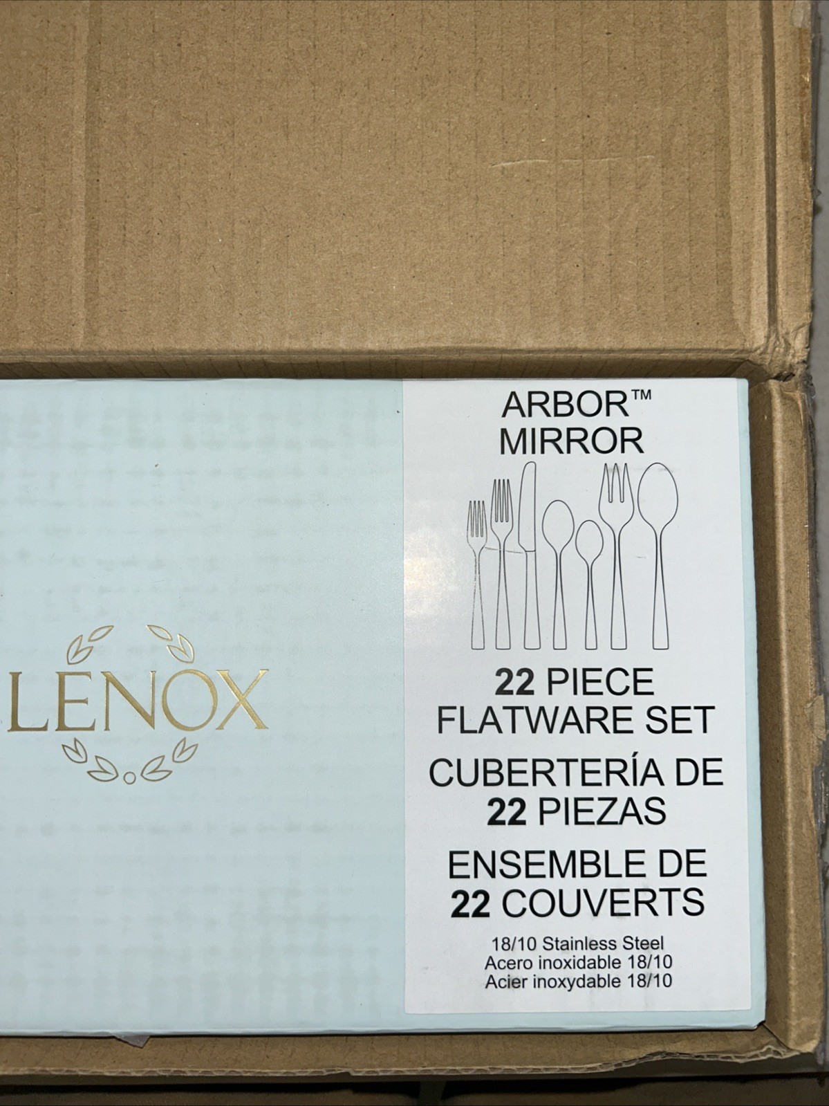 Lenox Arbor Mirror 22-Piece Flatware Set Stainless Steel