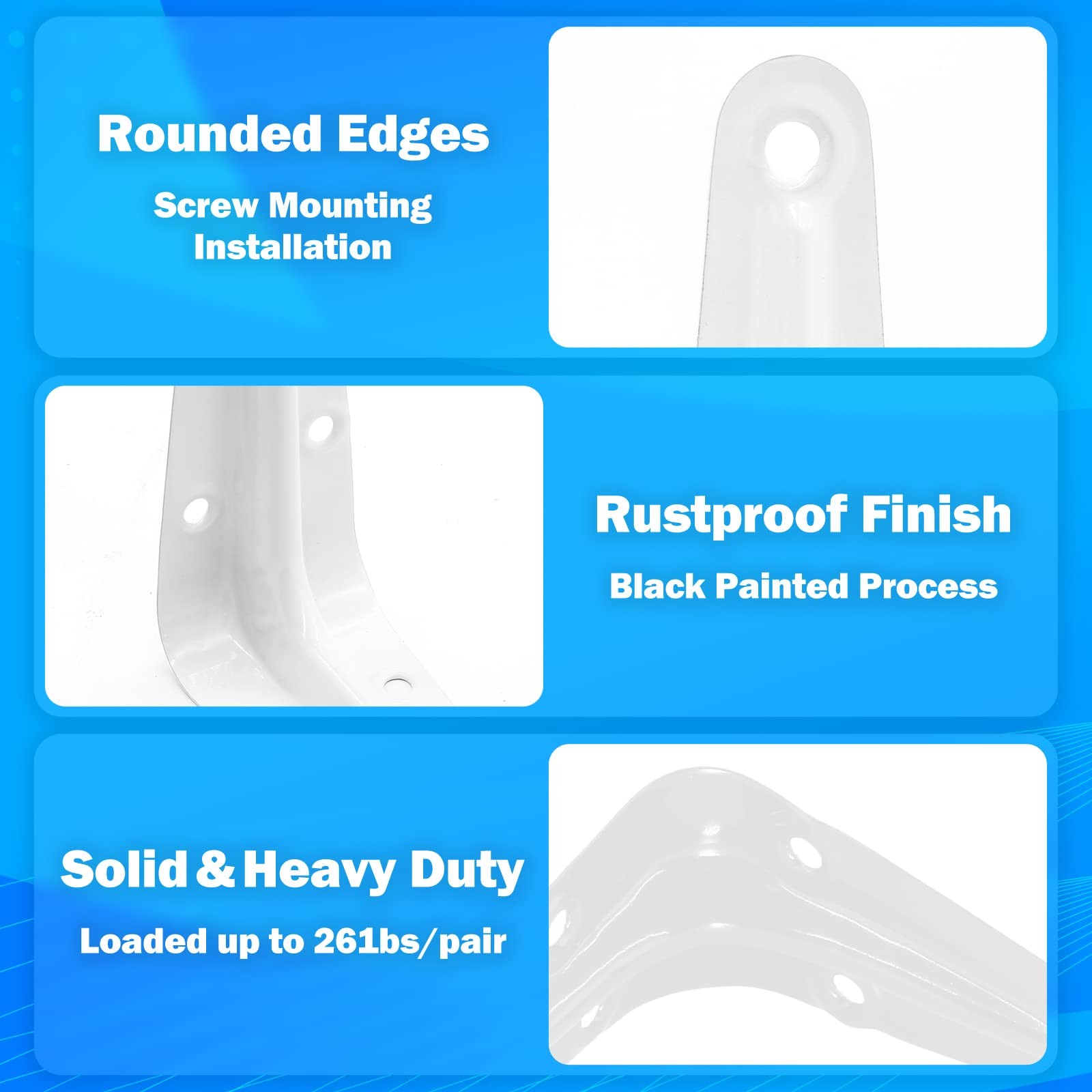 12pcs 6 Inch Shelf Brackets, White L Bracket
