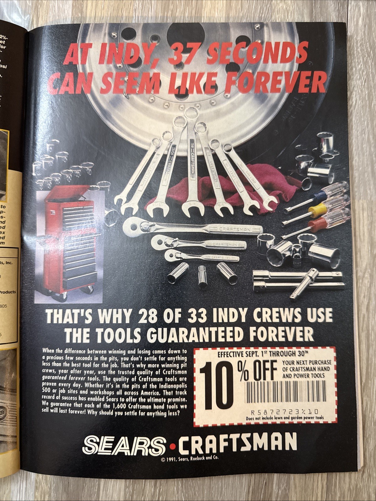 1991 SEARS CRAFTSMAN TOOLS AD / ARTICLE
