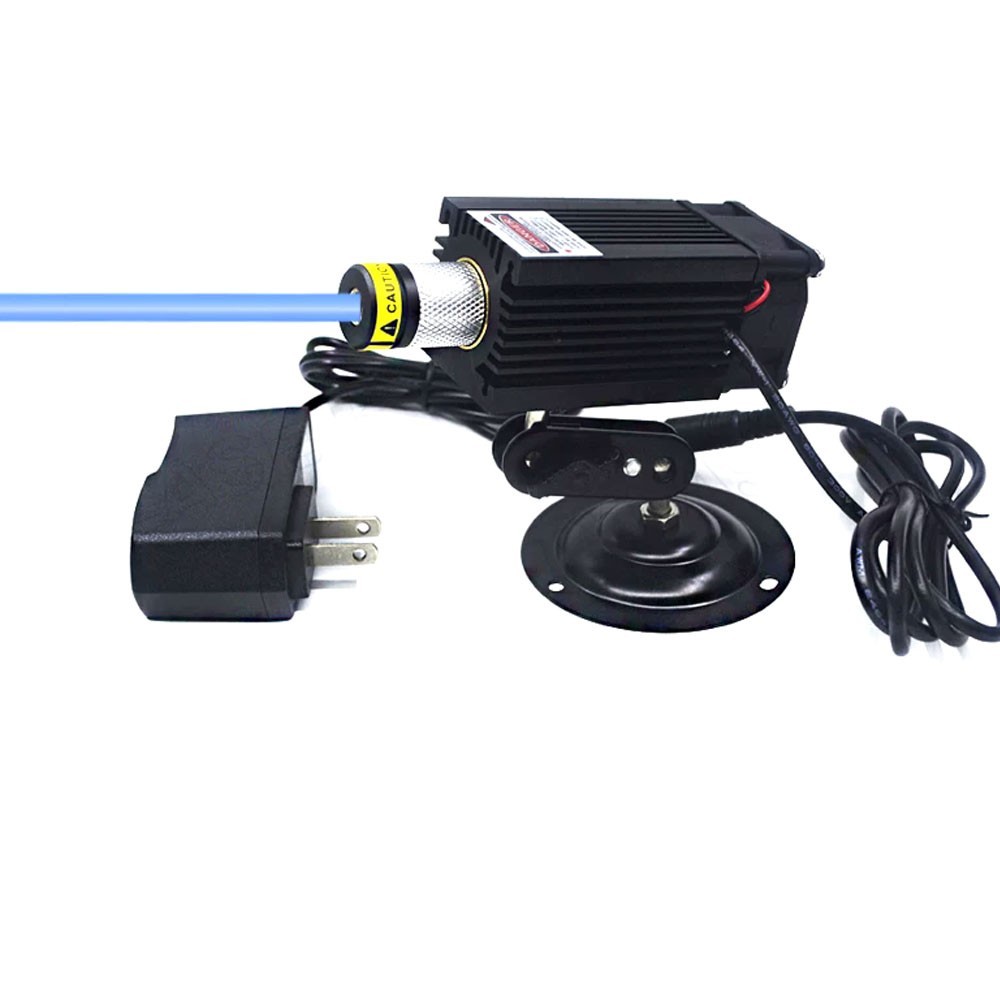 High-Power Focusable 450nm 1000mW Blue Dot Laser Module With 12V Adapter & Holer