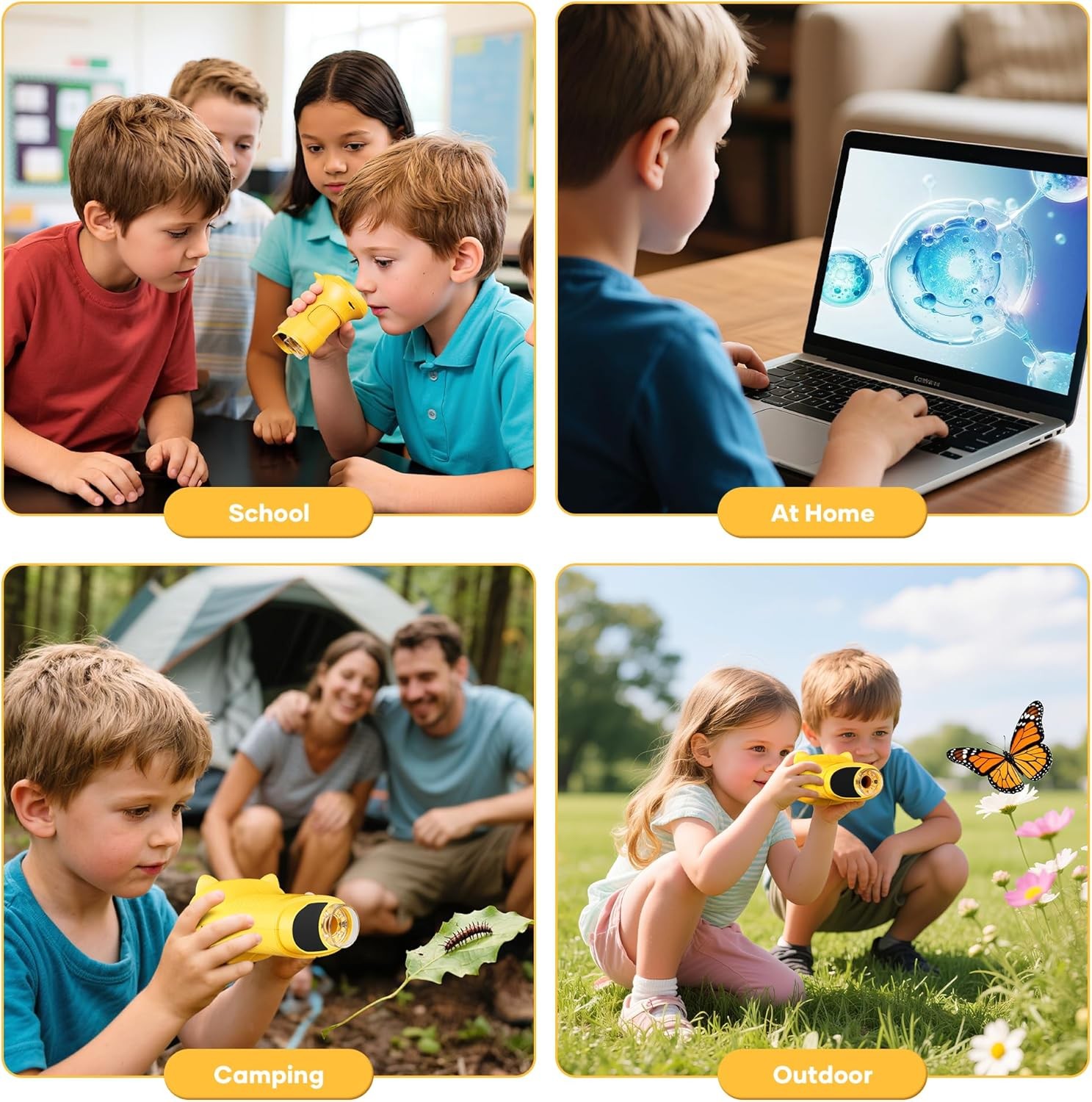 1000X Handheld Digital Microscope for Kids, Pocket Microscope with 2.0" IPS Scre