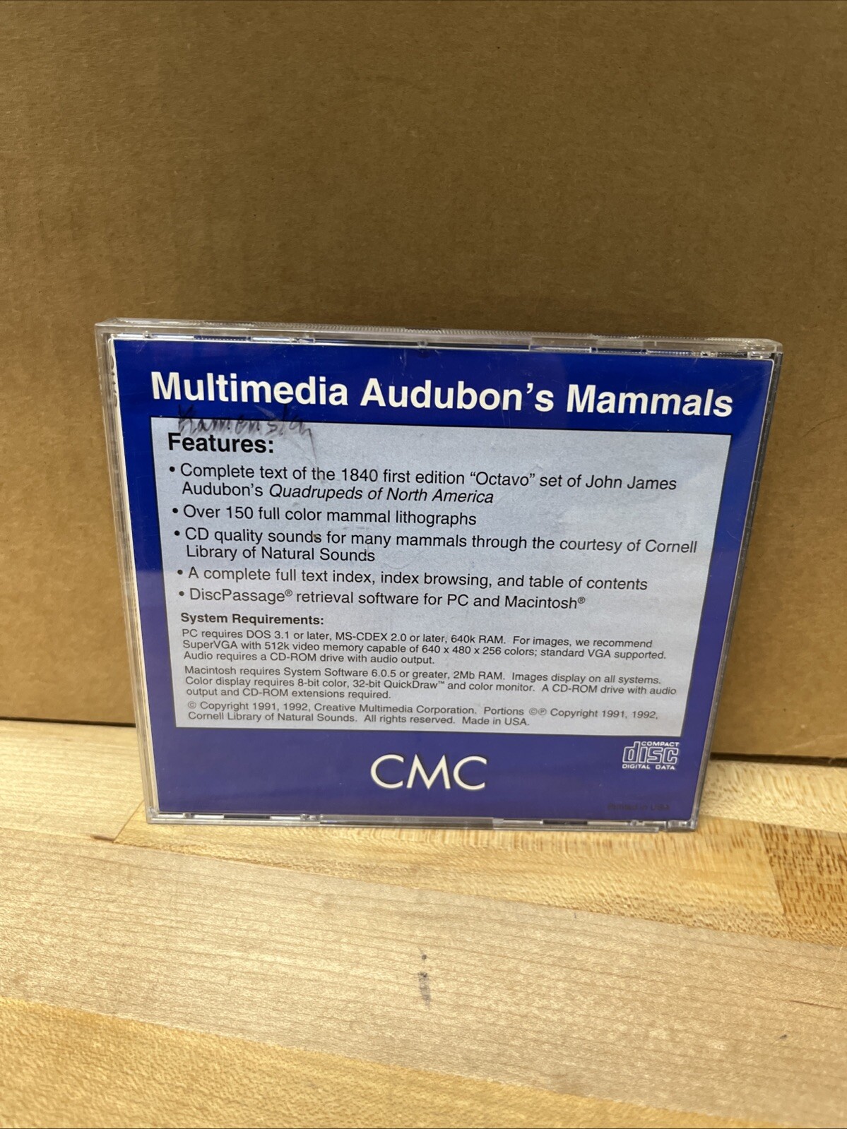 Multimedia Audubon's mammals, CMC CD-ROM B2