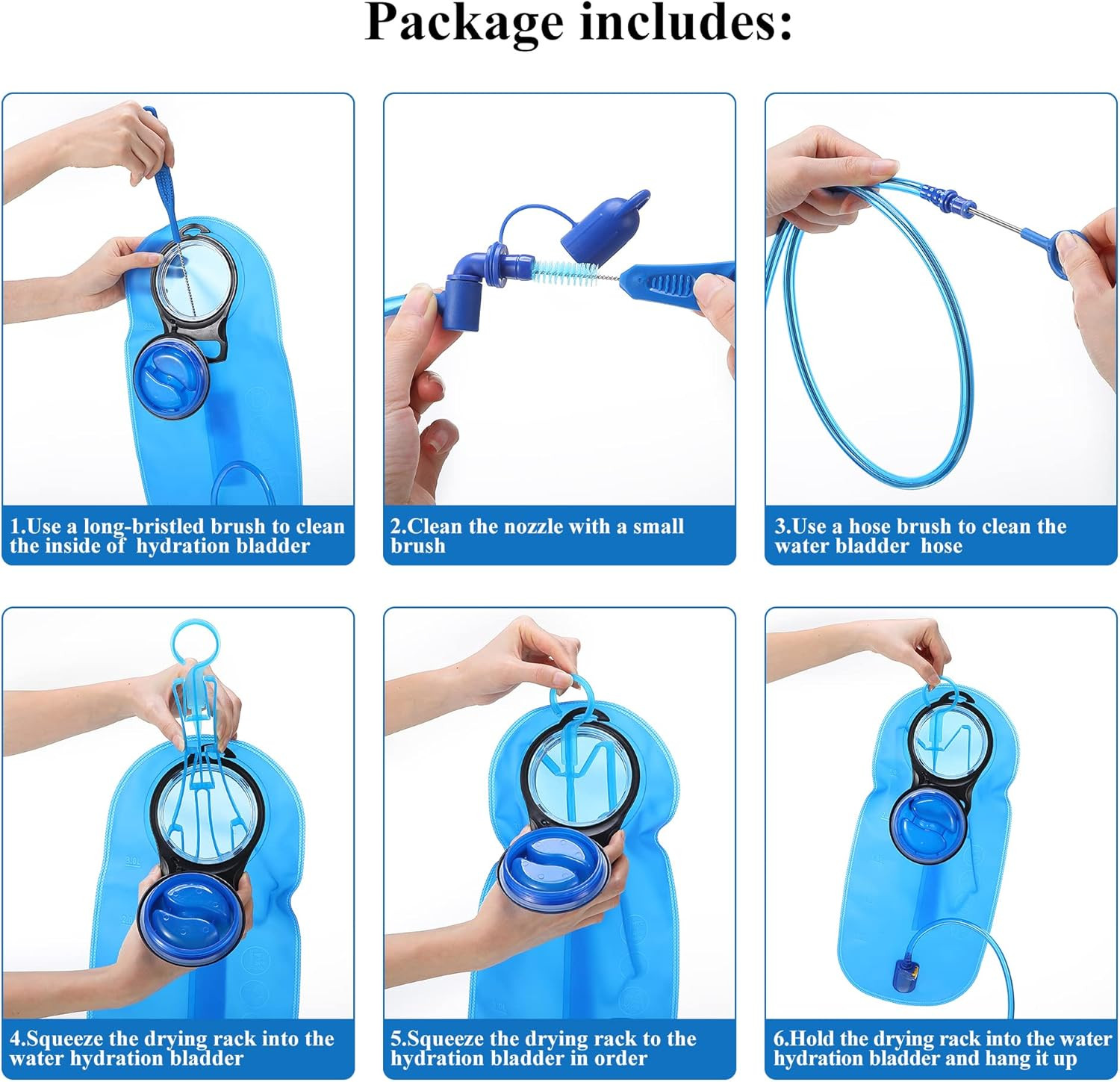 Reservoirs Backpack Accessories Hydration Bladder Cleaning Kit with Flexible Lon