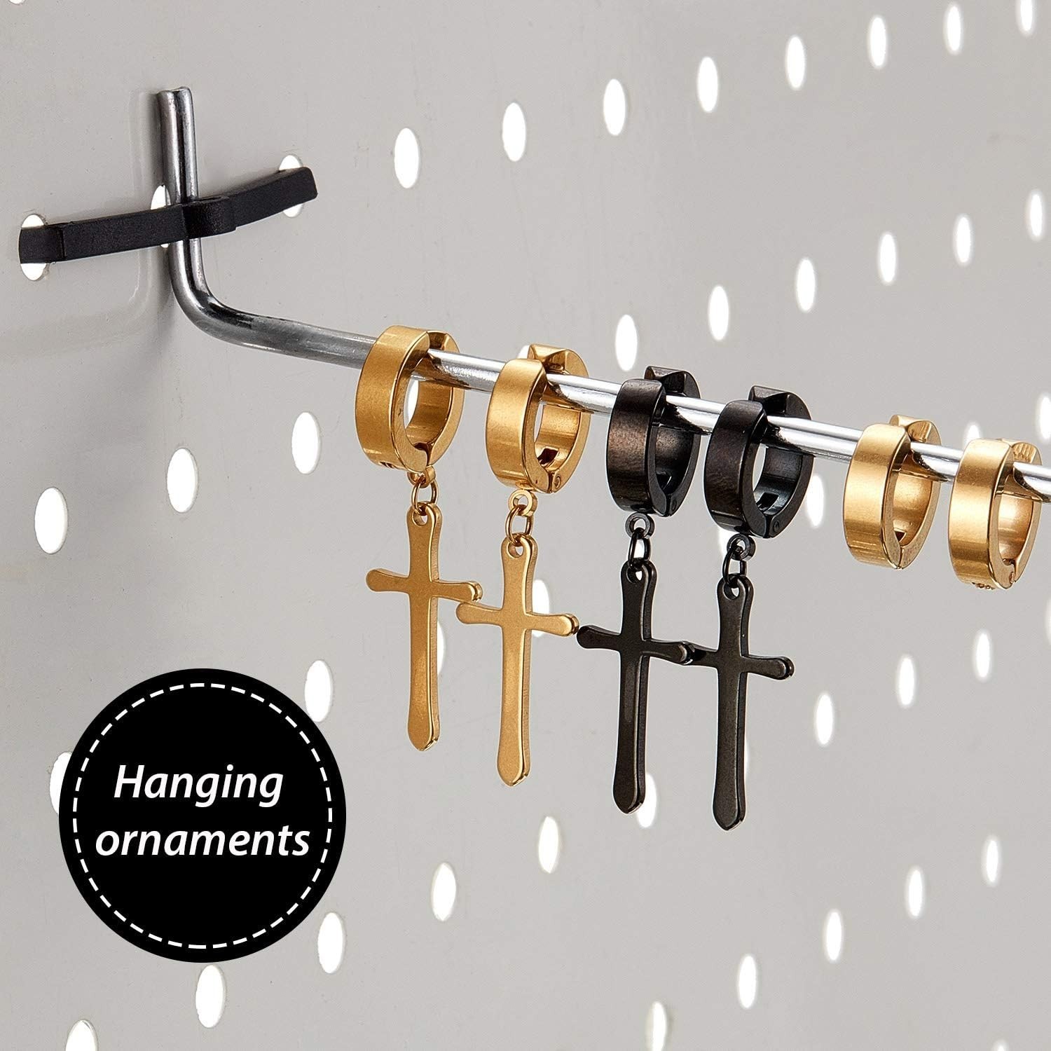 Set of 200 Durable Black Plastic Pegboard Clips - Easy Install & Adjustable