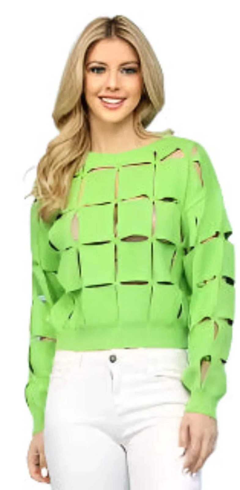SQUARE Cutout Season-Less Slit Sweater