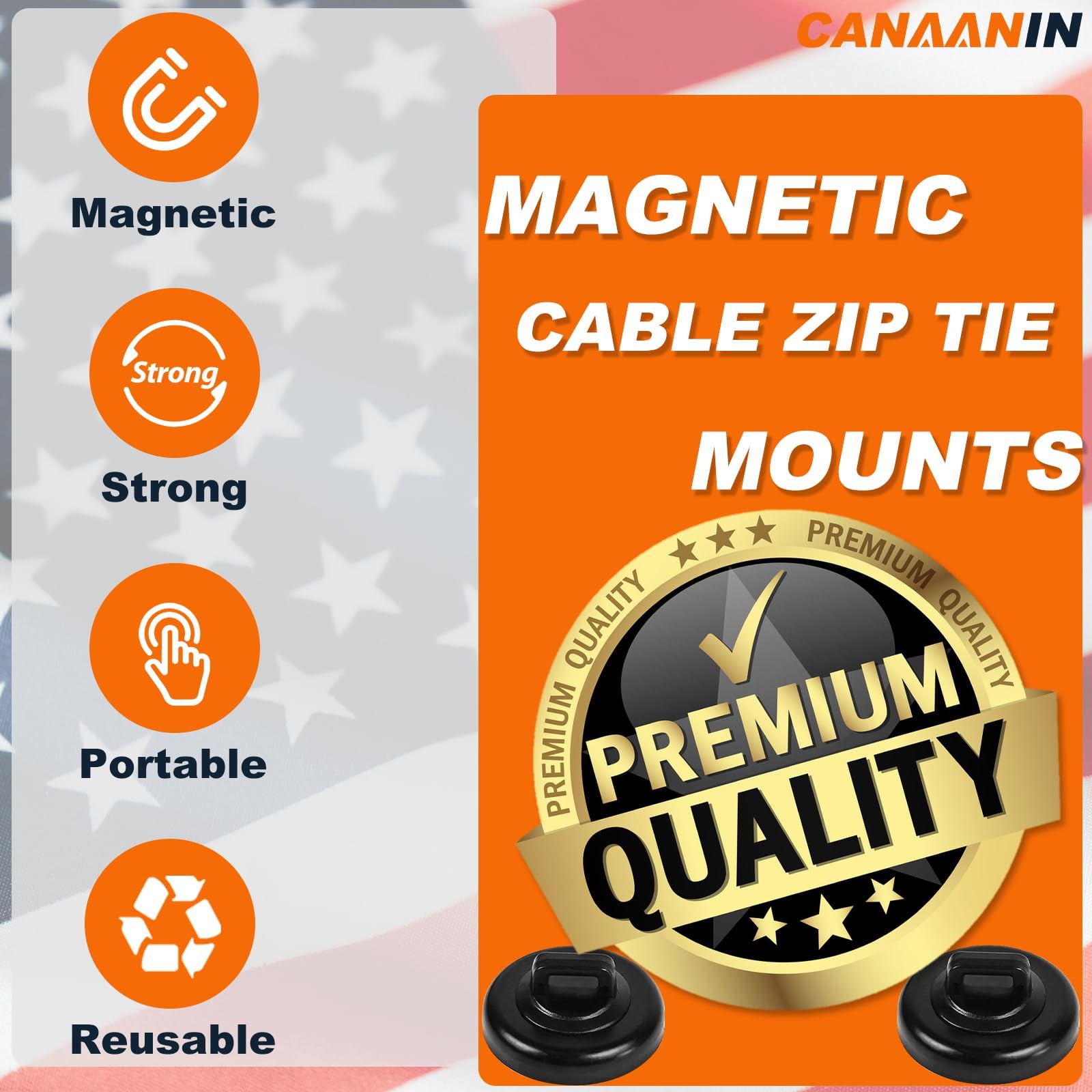 Magnet Zip Tie Mount Clips Magnetic Zip Ties Mount Base Holder Strong Wire Ca...
