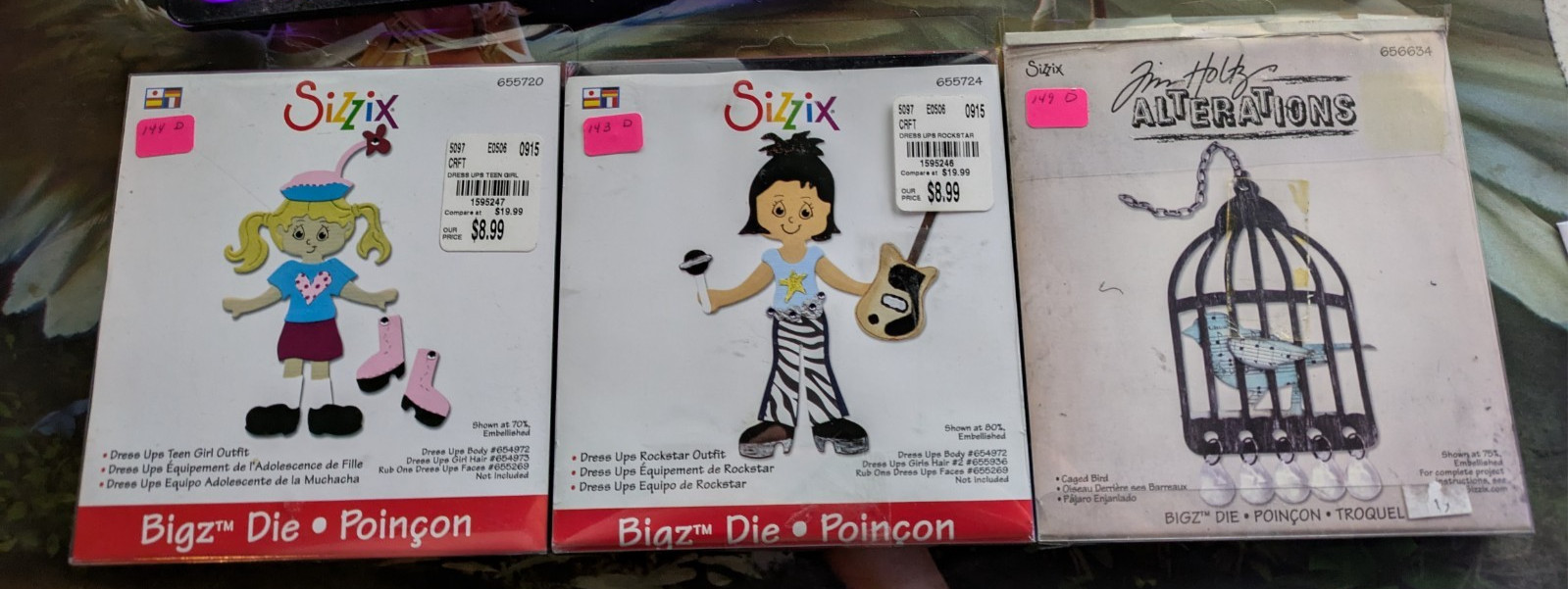 Sizzix Lot of 3 Die Cut Sets (Complete in Package)