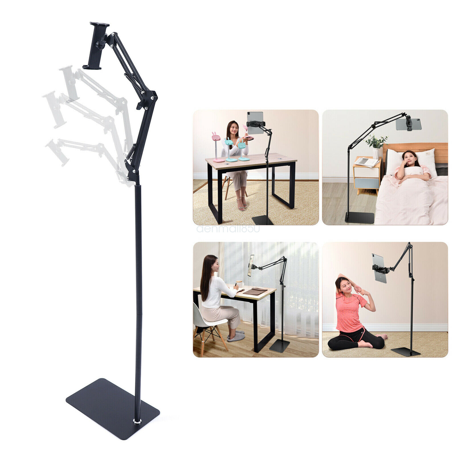 Universal 360�� Adjustable Tablet Holder Floor Stand Clamp for Phone iPad