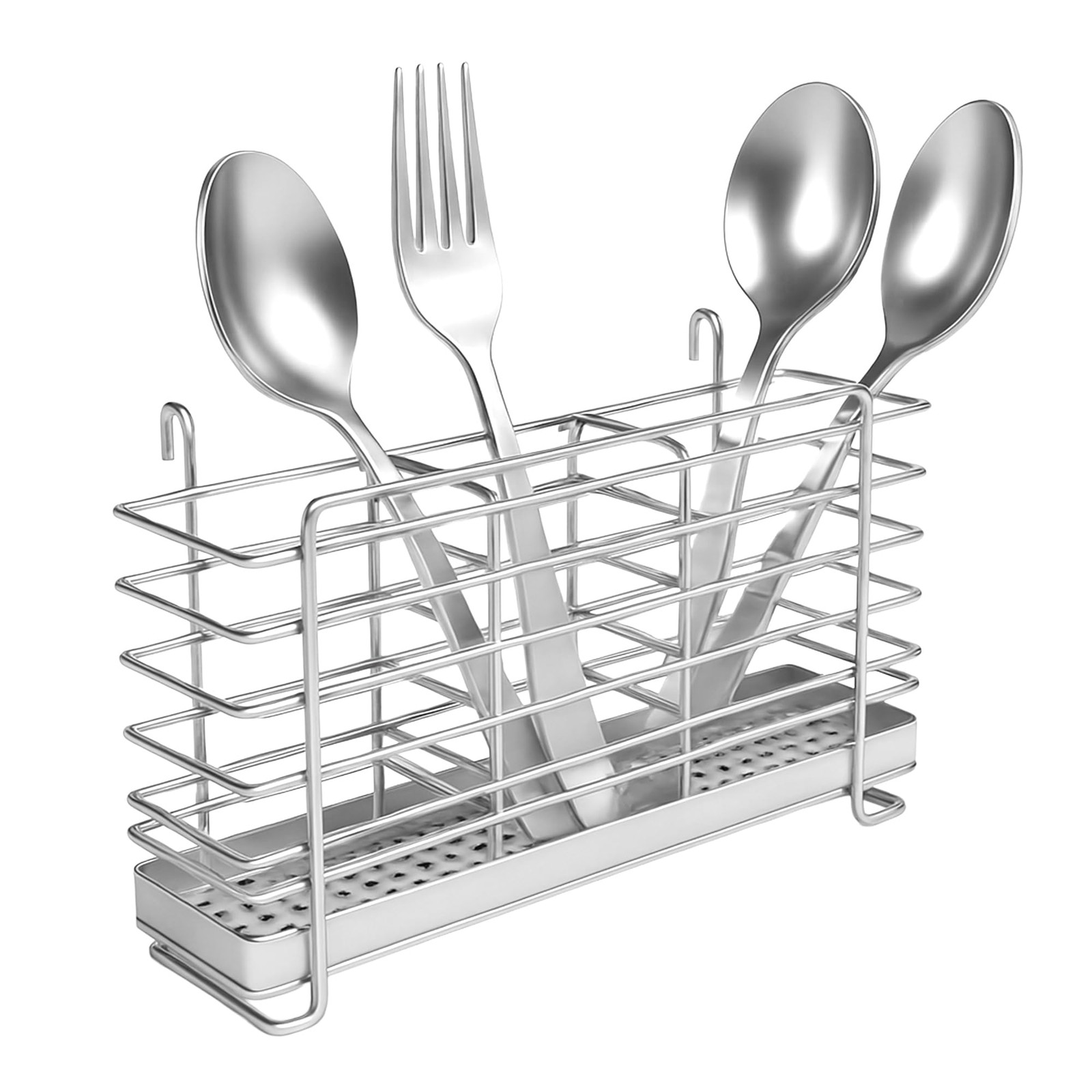KESOL 304 Stainless Steel Utensil Drying Rack with Hooks & 3 Small, Silver