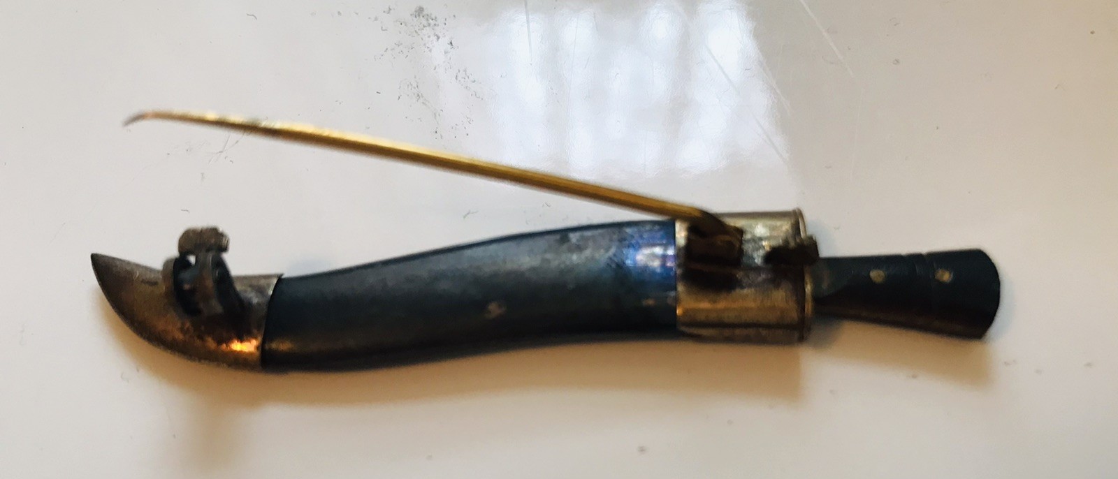 Vtg India Islamic Sikh Design Kirpan Dagger Khanjar Jambiya Curved Knife PIN
