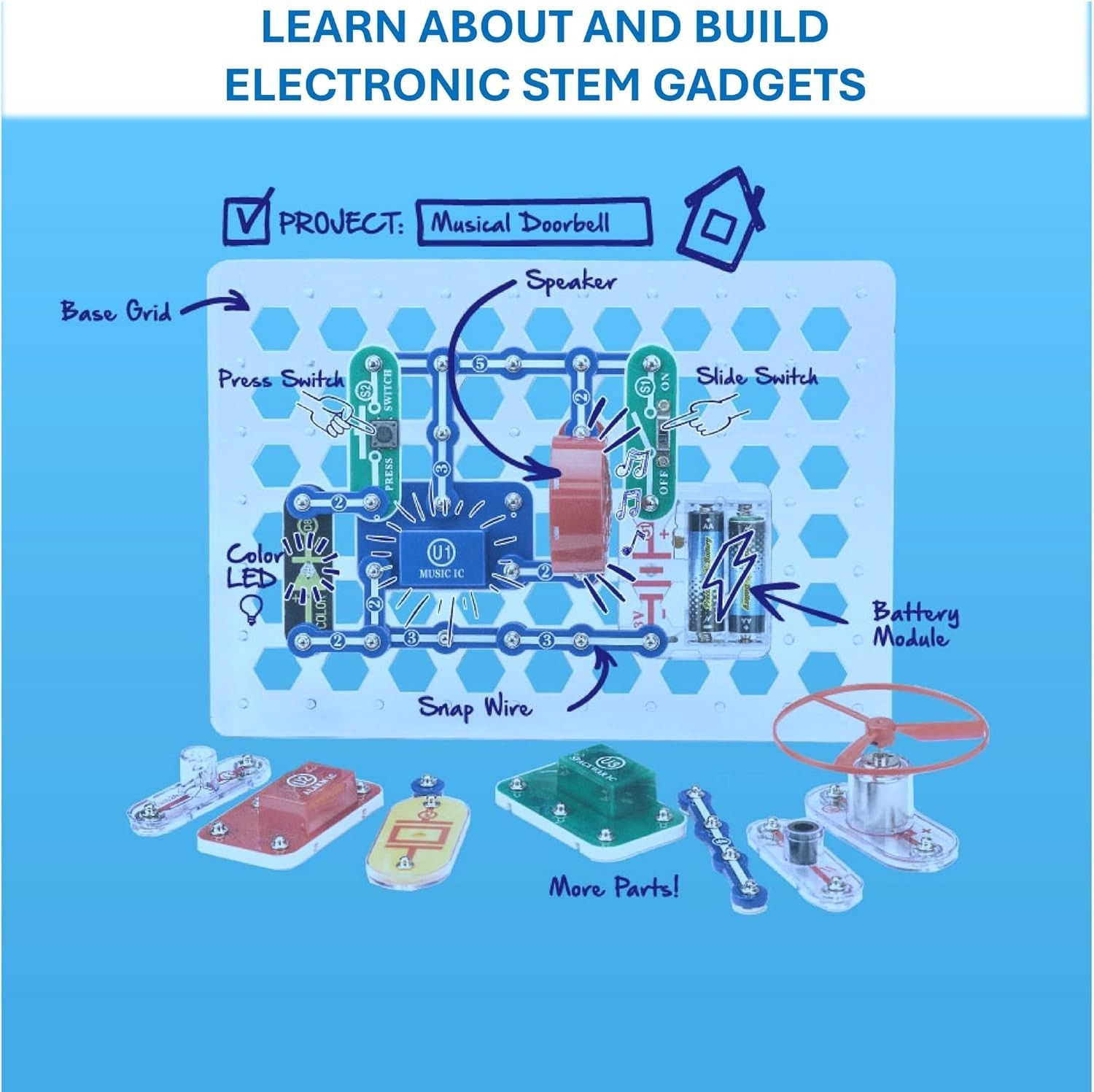 Unleash Creativity with Jr. SC-100 Electronics Exploration Kit - 100+ Projects
