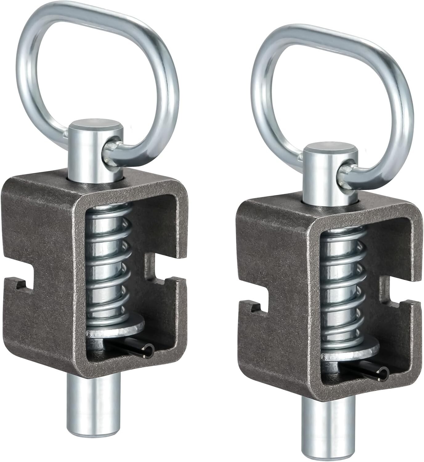 2PCS Weld-On Spring Pin Latch Lock Assembly for Utility Trailer Tail Gate Loaded