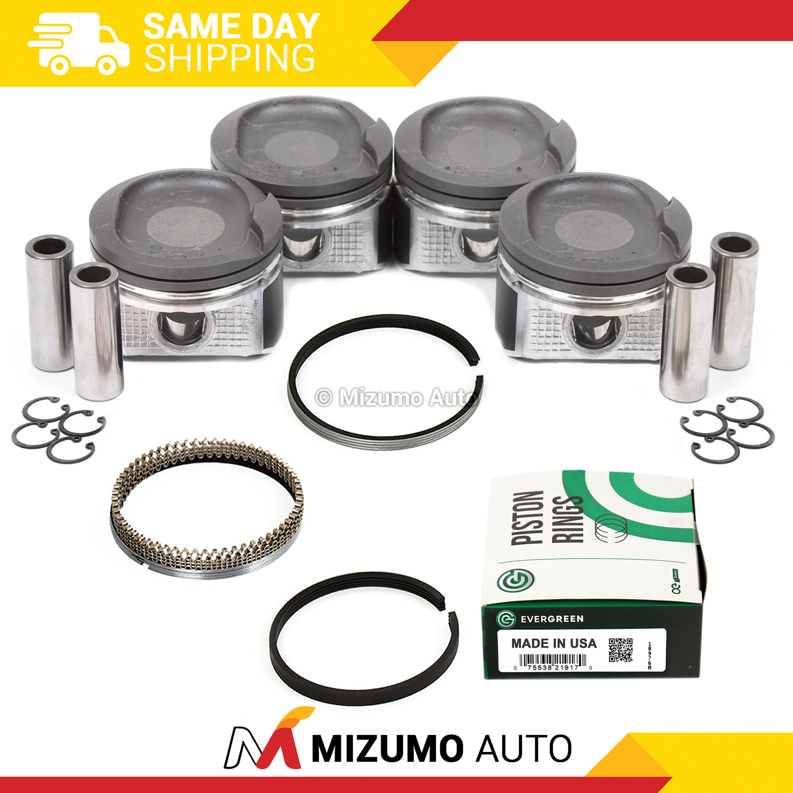 Pistons w/ Rings fit 98-08 Toyota Pontiac 1.8L DOHC 1ZZFE