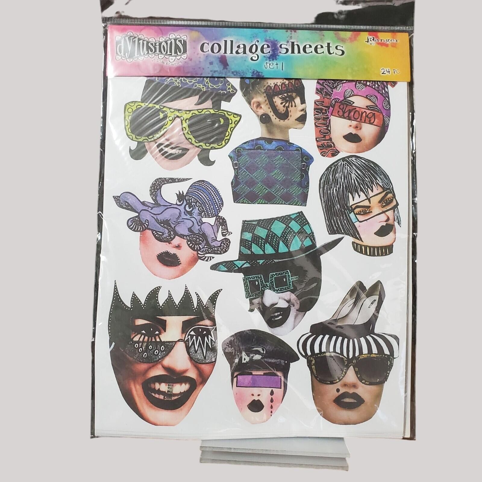 Ranger Dylusions Collage Sheet 8.5 X 11 Set 1 24pc