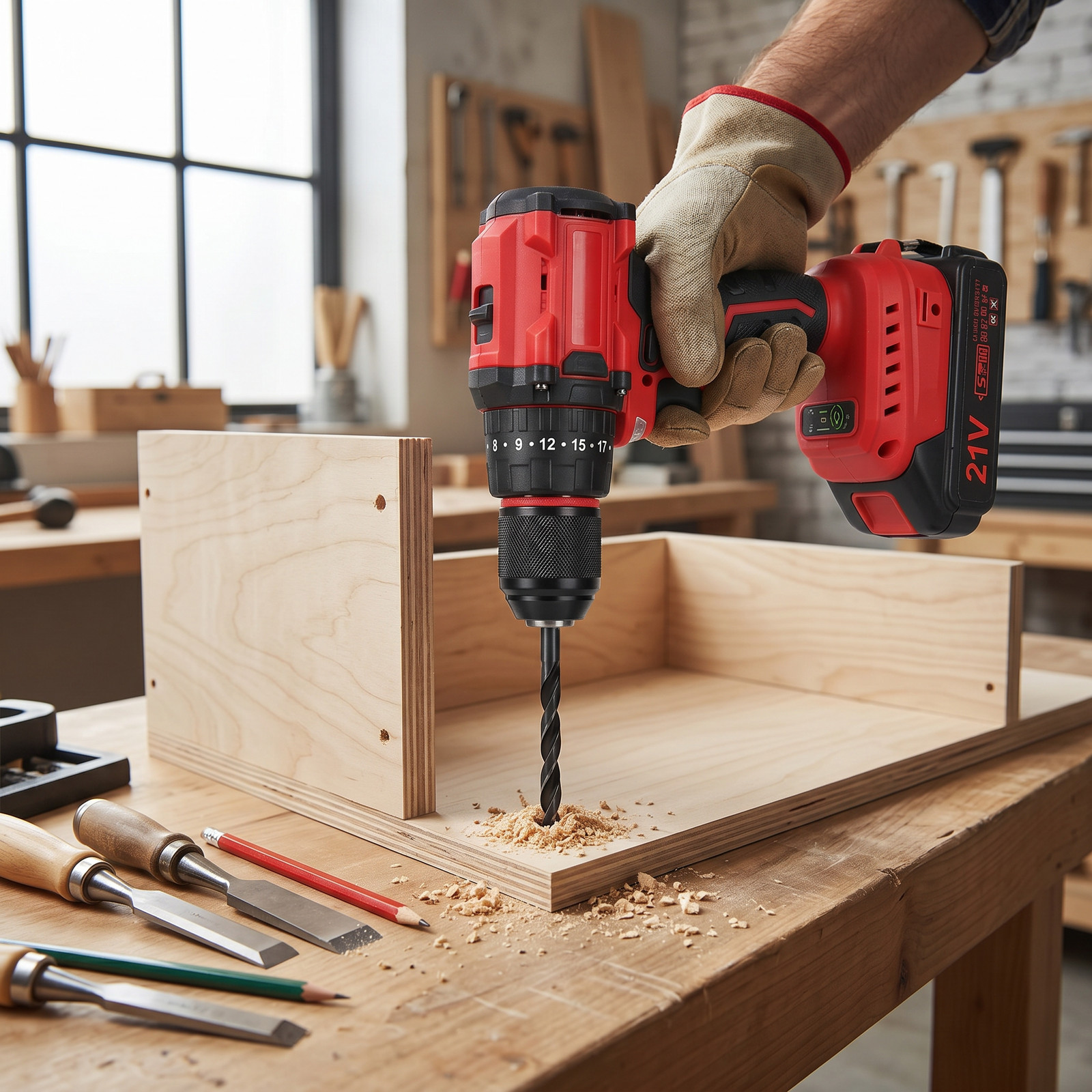 Cordless Impact Wrench and Impact Drill Set Long Runtime Brushless Tool