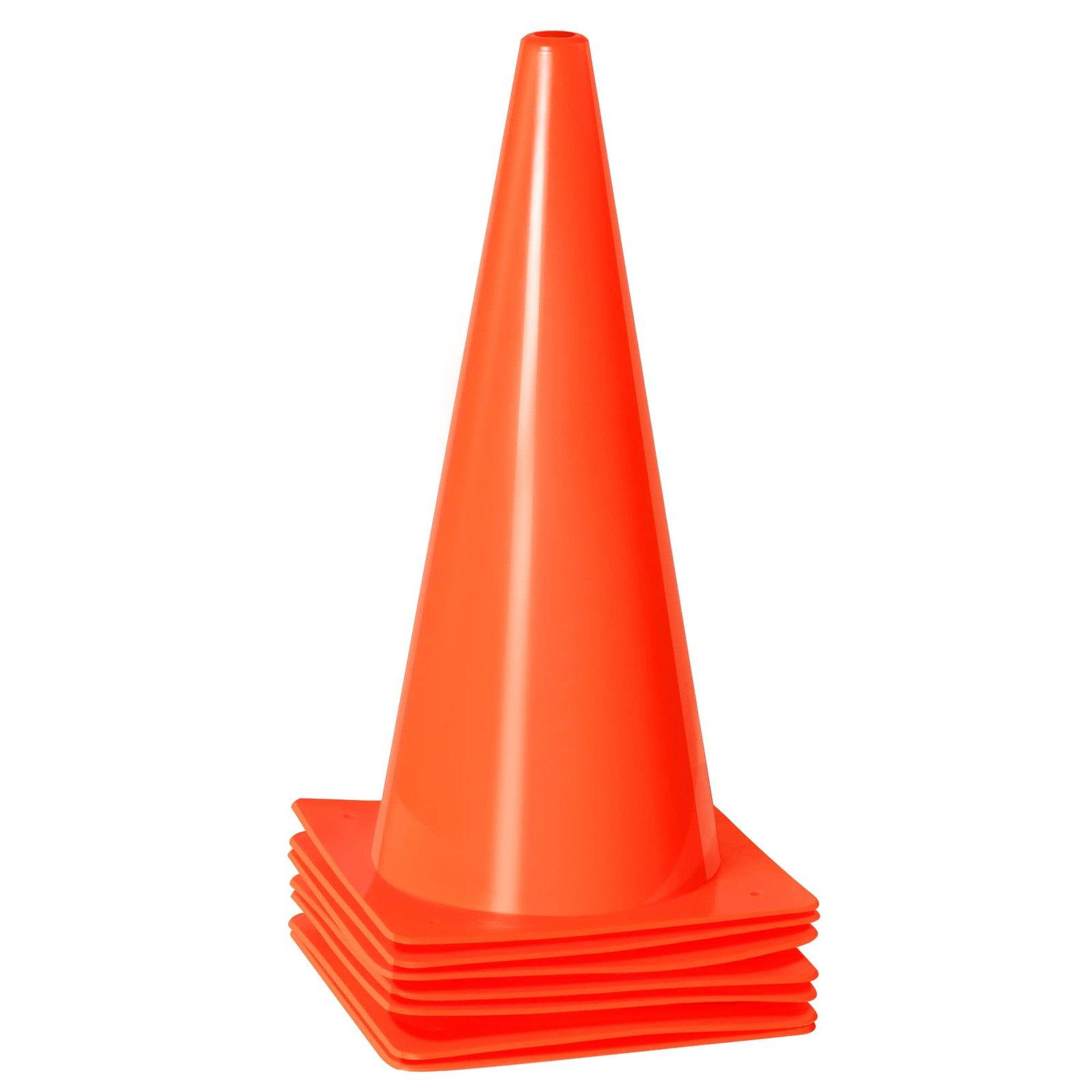 15 Inch Traffic Safety Cones, [7 Pack] Orange Parking Cones Training Cones, P...