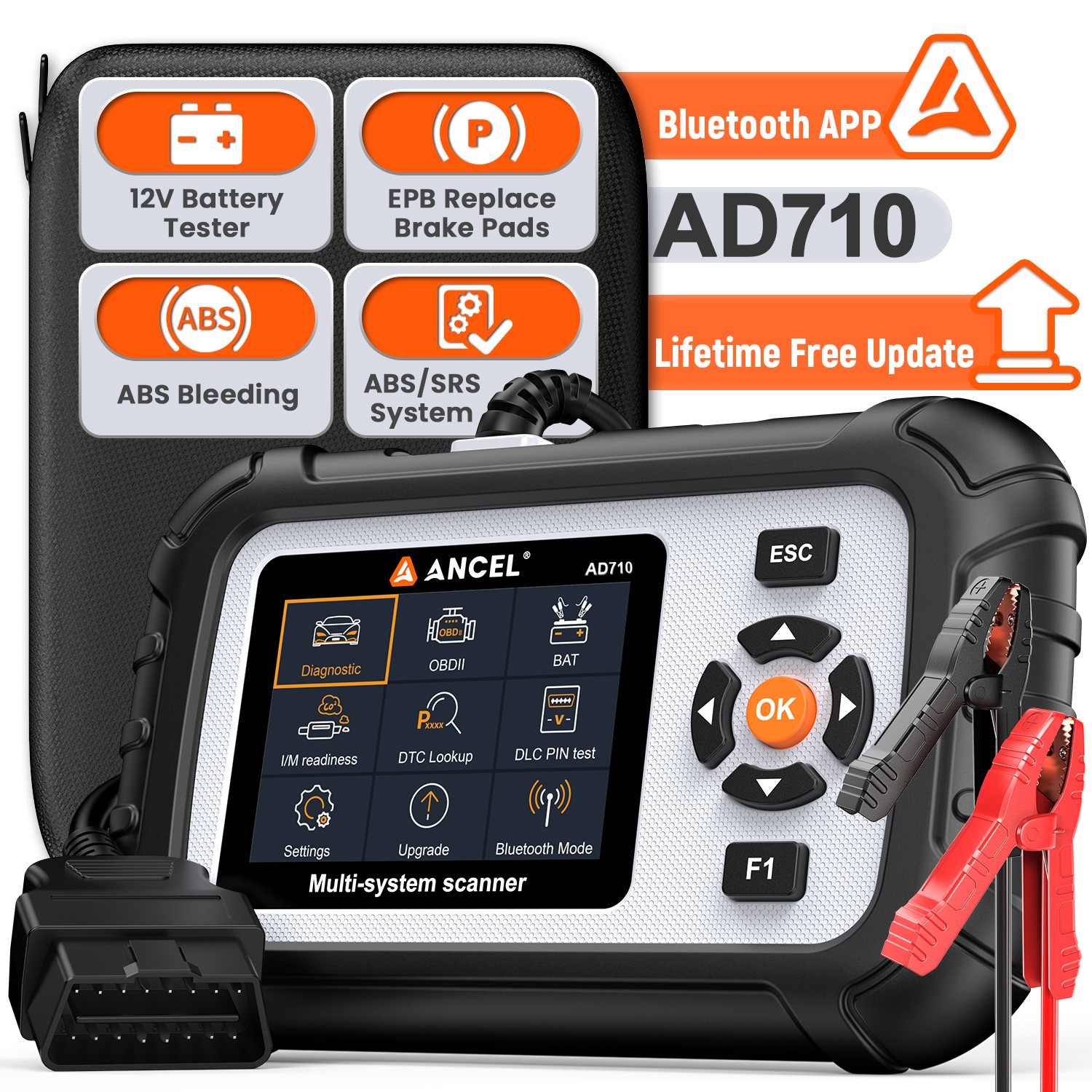 ANCEL Scan Tool ABS Bleeding SRS Engine OBD2 Code Reader Car Diagnostic Scanner