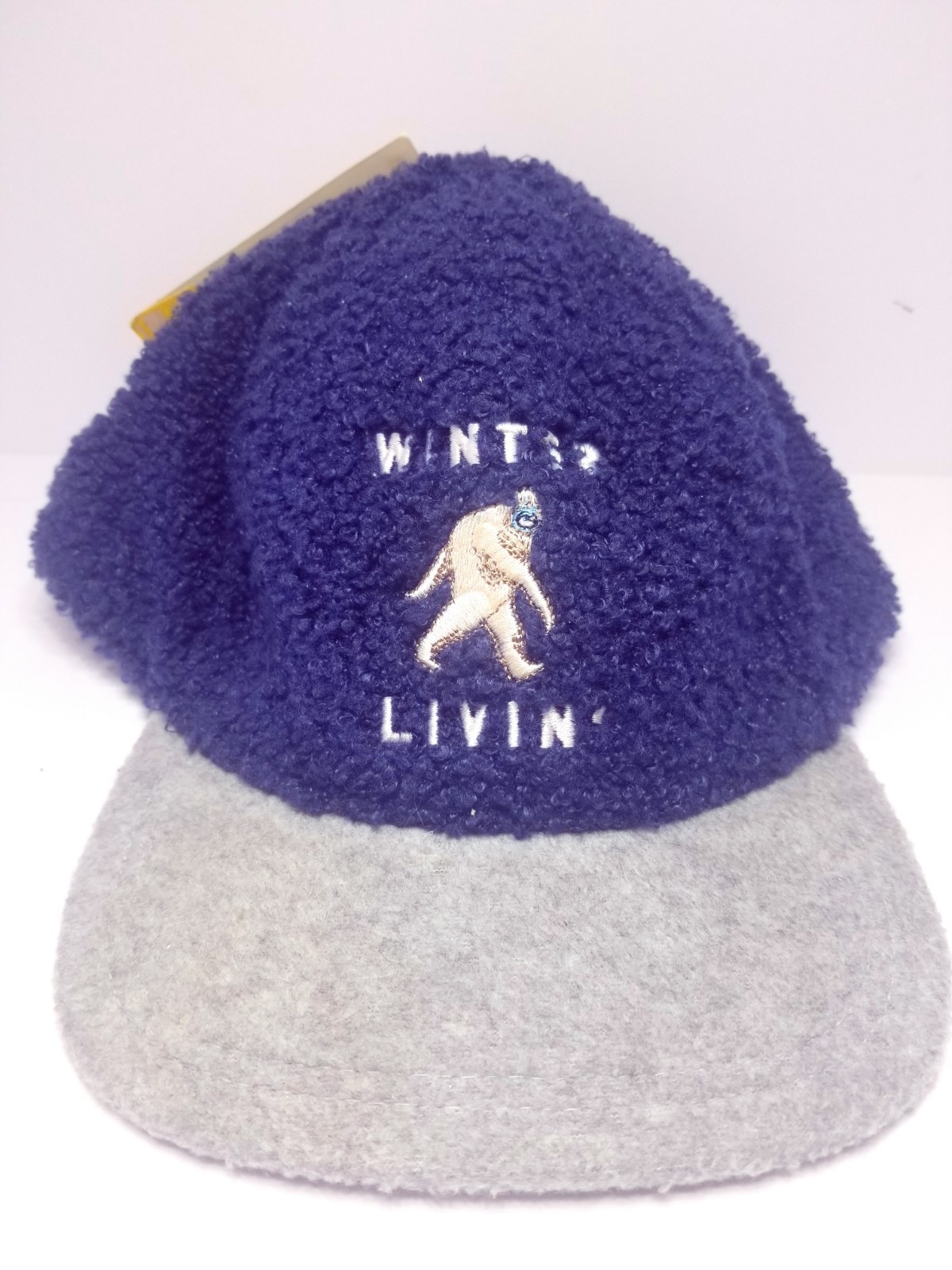 VTG Winter Livin' Yeti Youth Snapback Hat Winter Fleece Baseball Cap Retro