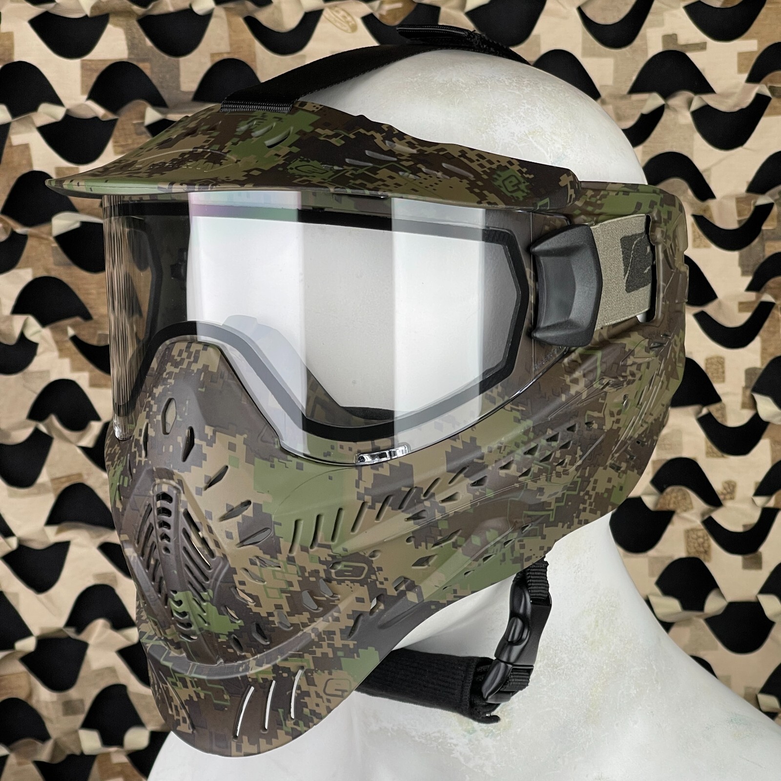 Planet Eclipse HSTL Thermal Paintball Mask by HK Army - HDE Camo w/ Clear Lens
