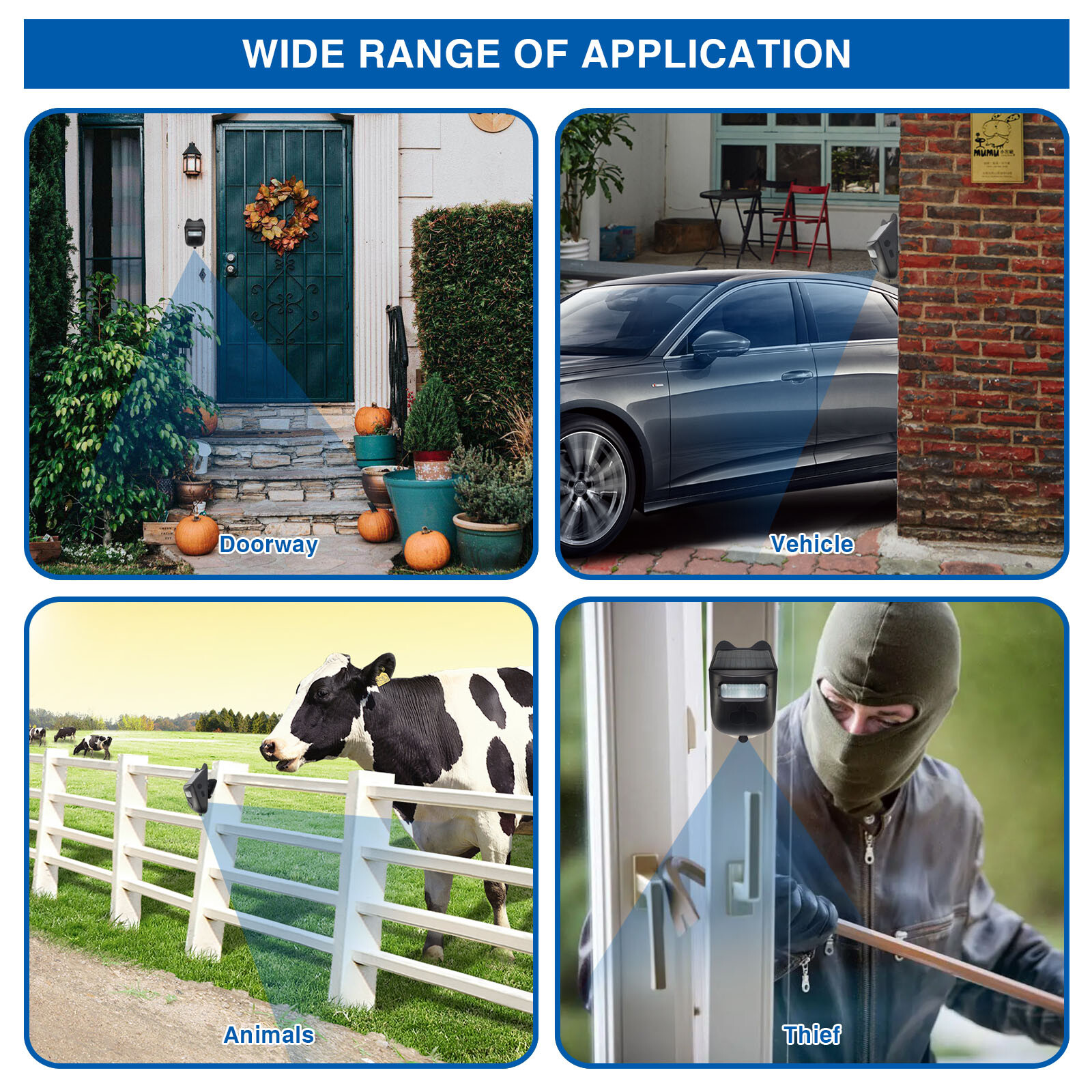 Solar Wireless Driveway Alarm Sensor Alert System Security Long Range IRDetector