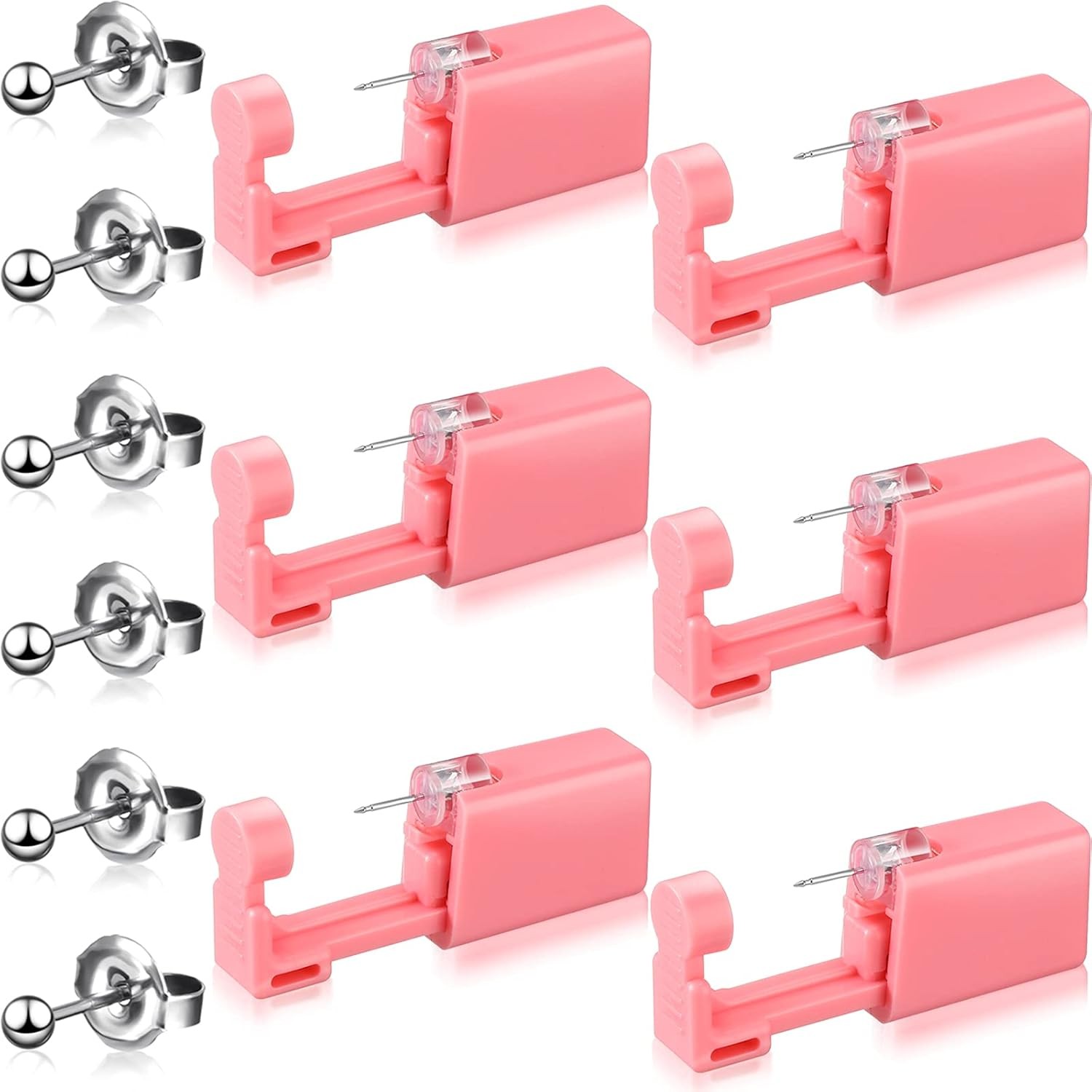 Honoson 6 Pieces Disposable Ear Piercing Gun Kit with Earrings - Self Ear...