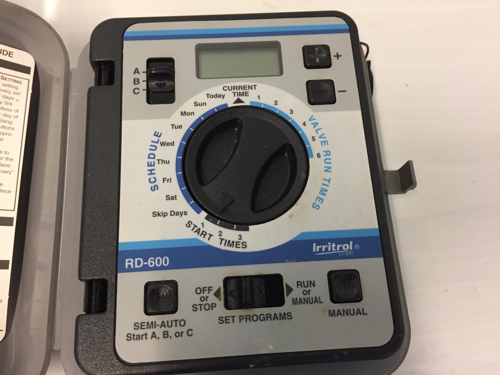 Irritrol Rain Dial RD-600 Sprinkler Timer Controller 6 Station With AC Power