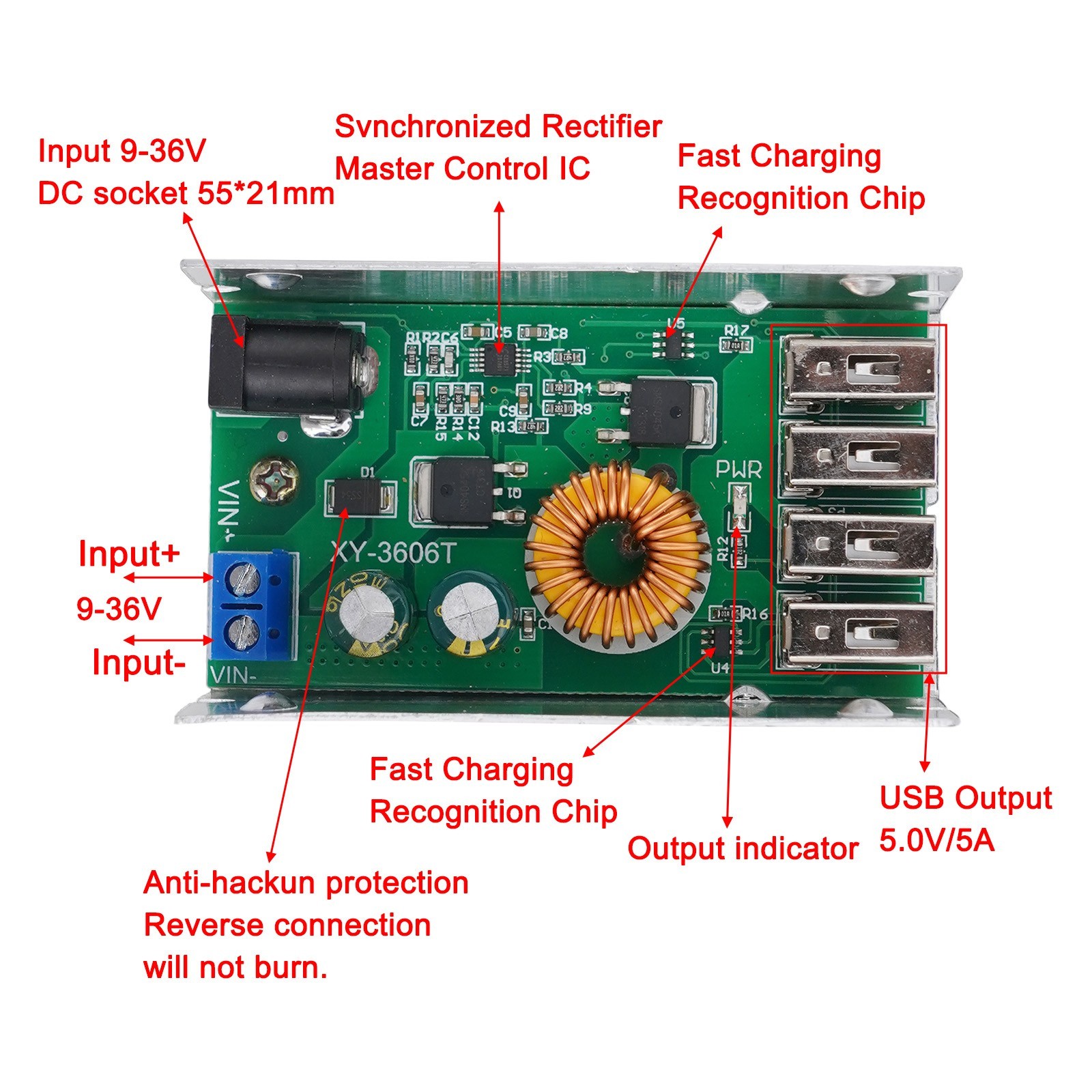 for xy 3606T Stepdown Power Terminal Blocks Wide Voltage Range Efficient