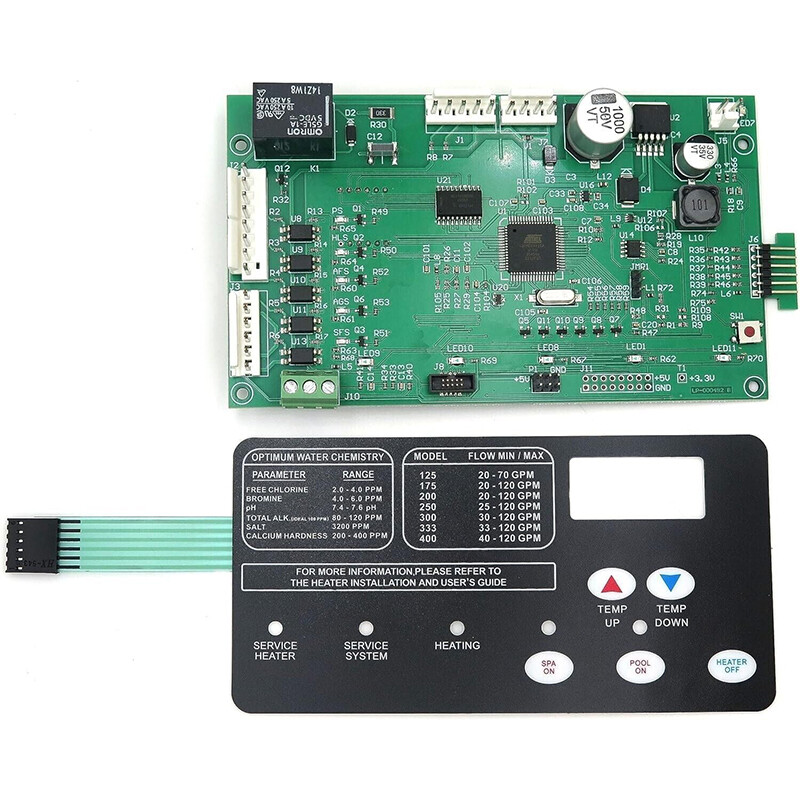 For Pentair Master Temp 400 42002-0007S Control Board Kit w/472610Z Switch Pad
