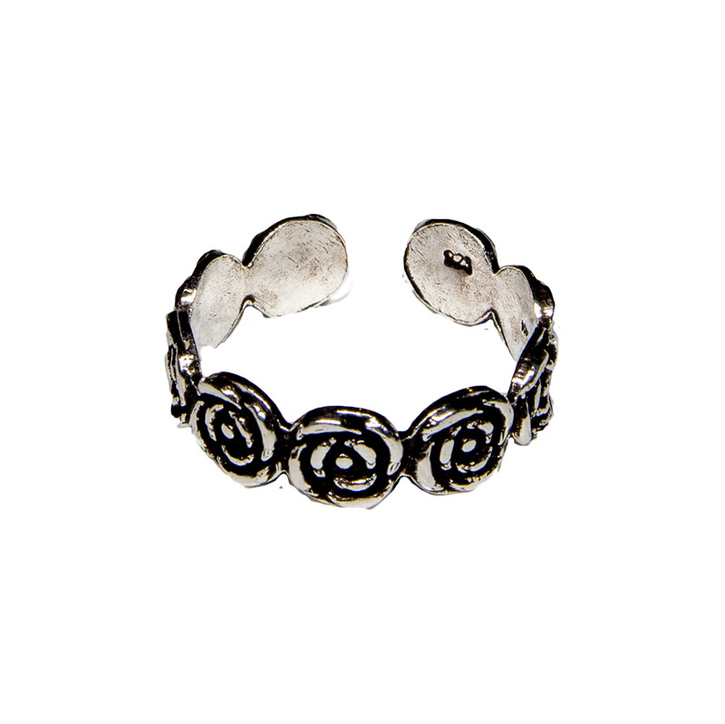 Toe Ring .925 silver girls adjustable open foot beach rose ring.