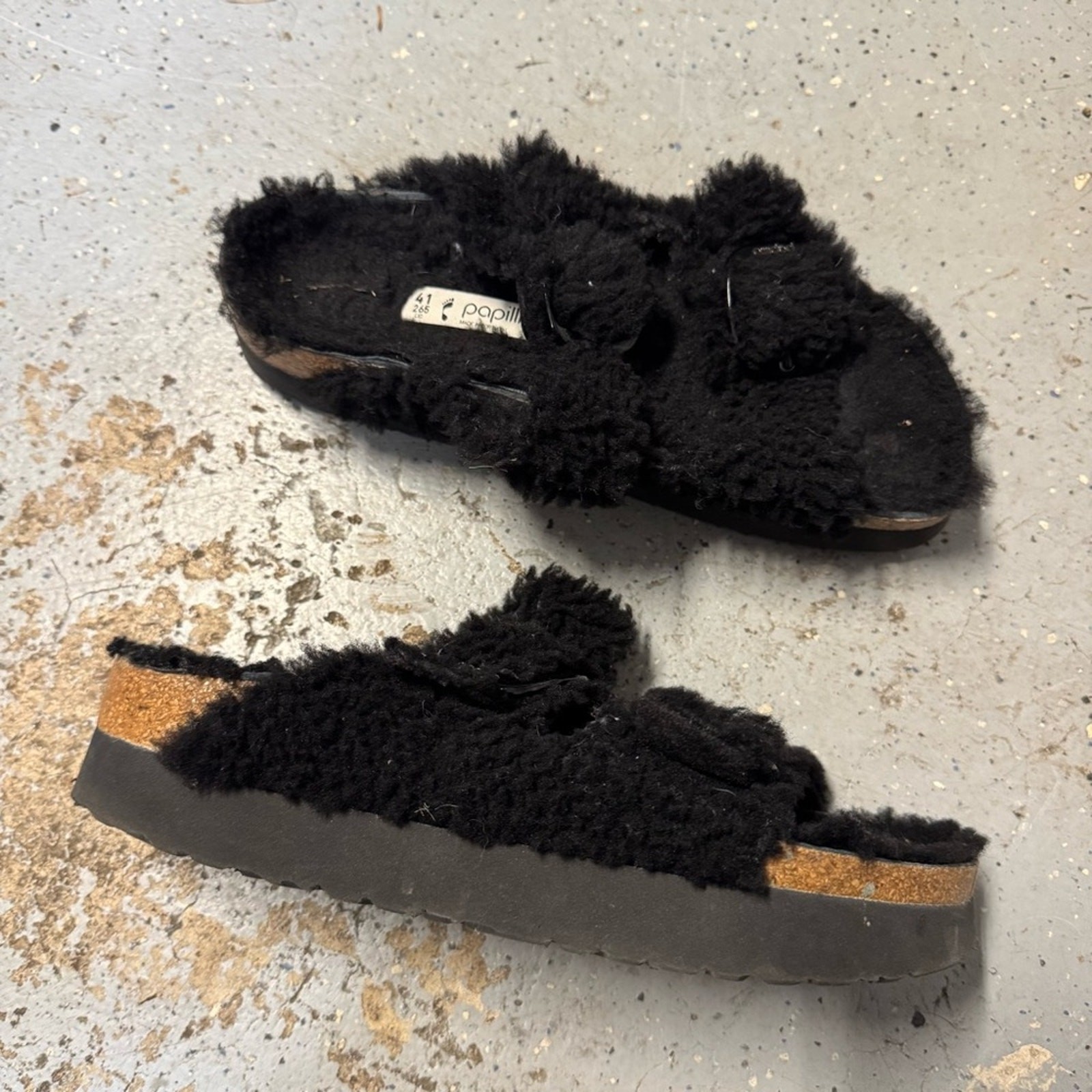Birkenstock Arizona Big Buckle Papillio sandals Shearling Black SIZE 41 US 10