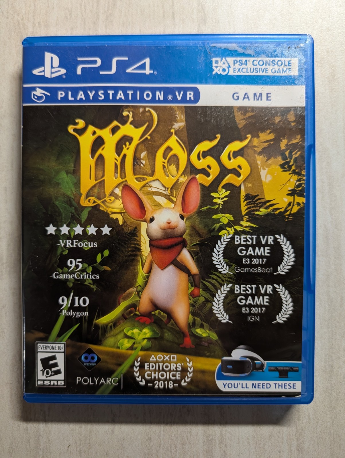 NO GAME Moss PlayStation 4 Case PS4 psvr