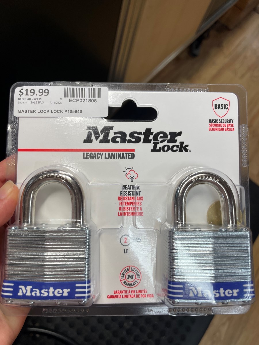 NEW-MASTER LOCK P105940/P105418, TWO LOCKS 2 KEYS (ECP021805)