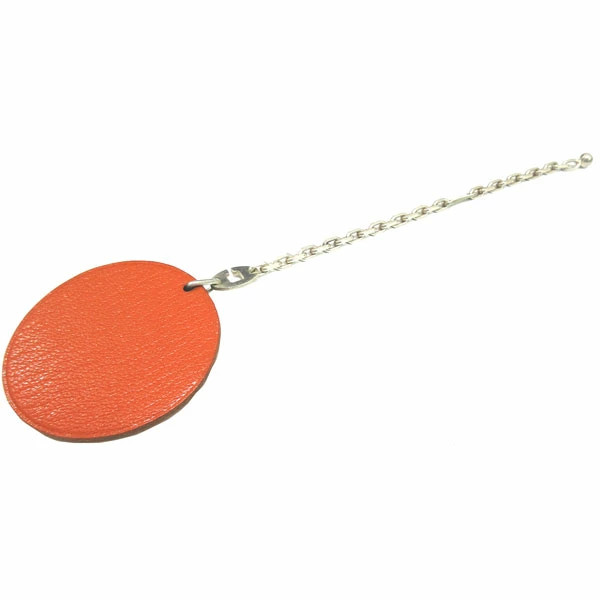 HERMES Keychain Charm Orange Chain Box Authentic From Japan