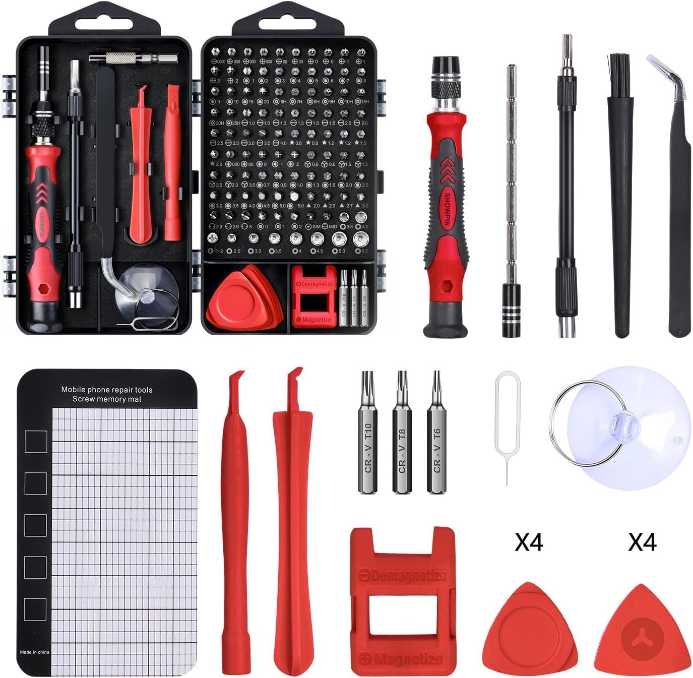 122 in 1 Electronics Repair Screwdriver Set with Magnetic Bits for Computer P...