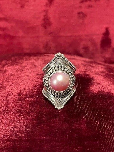 Artisan, Handmade 92.5 Sterling Silver, Mabe Pink/Lavender Pearl
