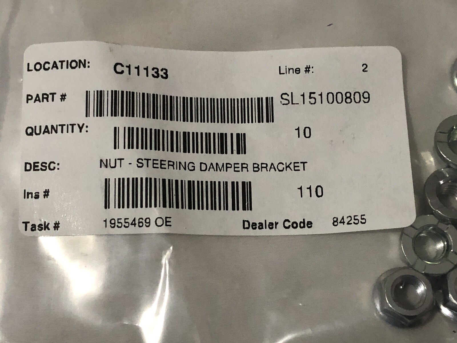 Hino SL15100809 Steering Damper Bracket Nut Genuine OEM New 10pc Flange