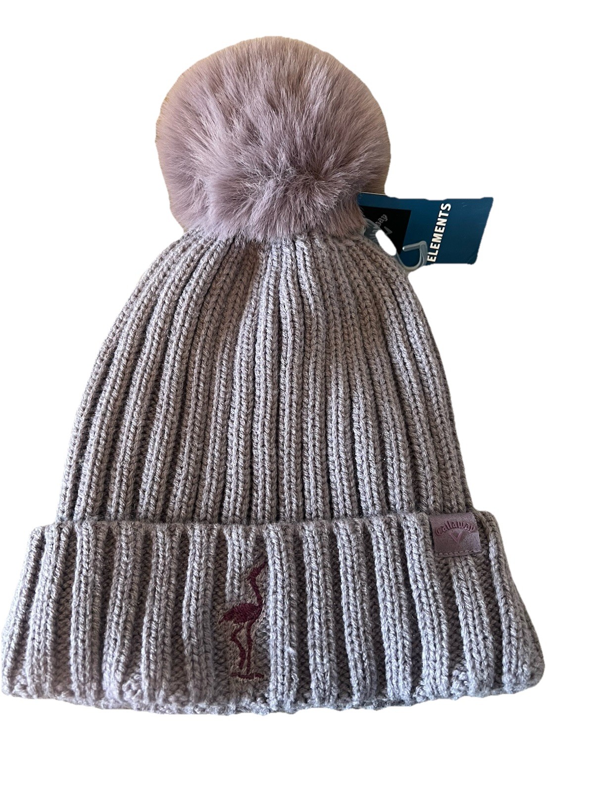 Callaway Women's Extended Season Golf Beanie with Pom in Violet Haze NWT