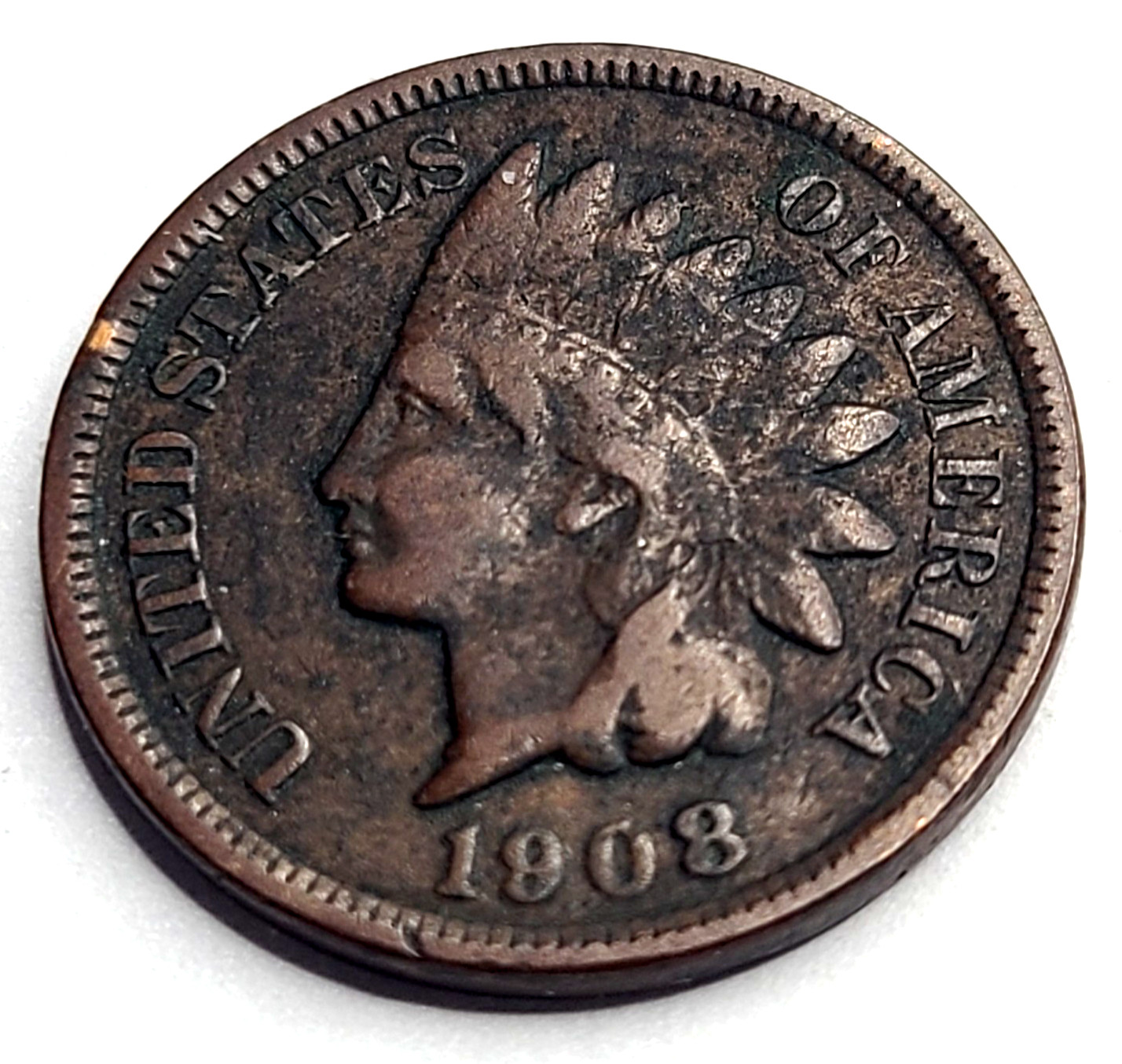 ⭐ 1908 Indian Head Cent Penny Coin ⭐  118 YEARS OLD COIN! ⭐ 💖