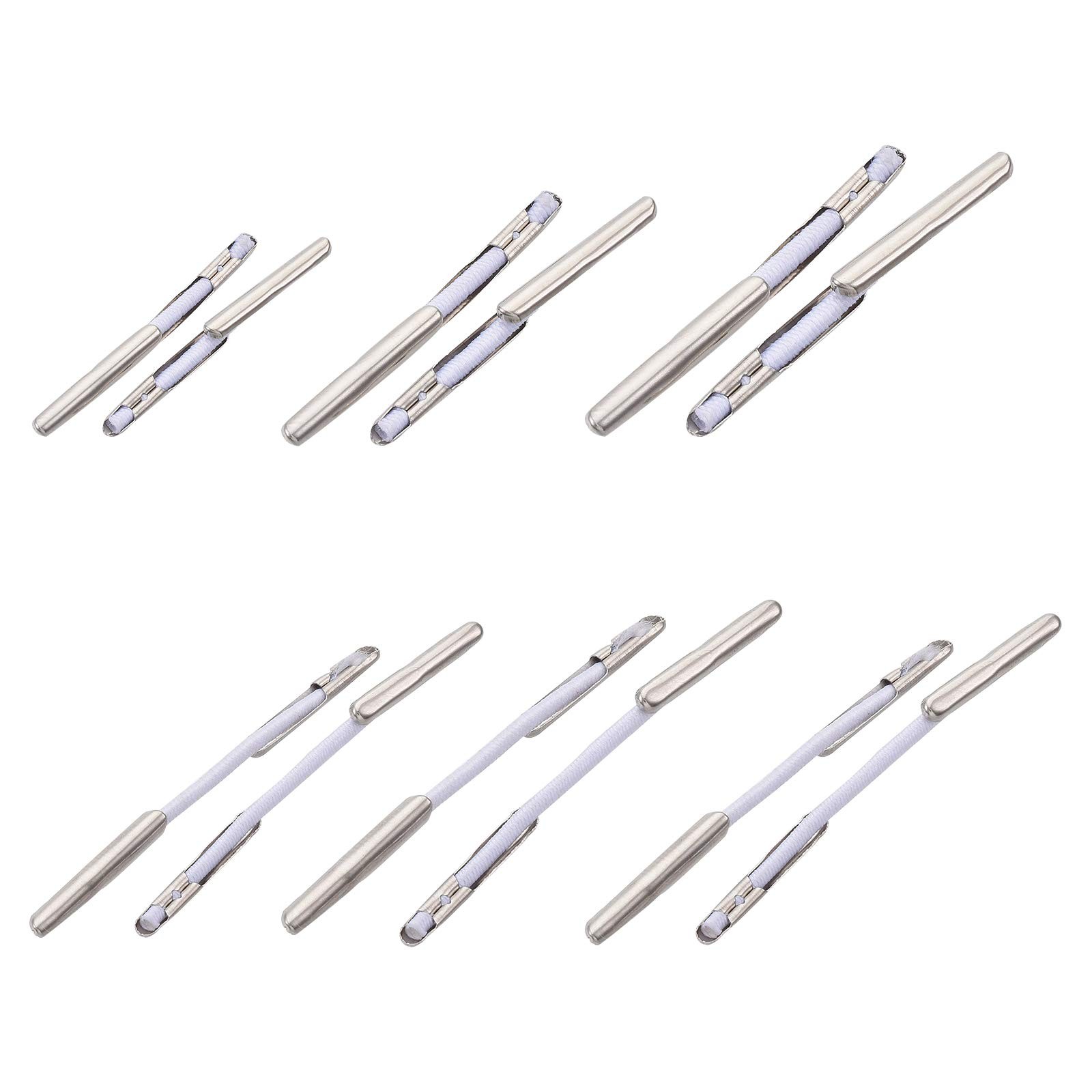 About 300pcs 6 Sizes 2553mm Elastic Barbed Cord With Stainless Steel Findings St