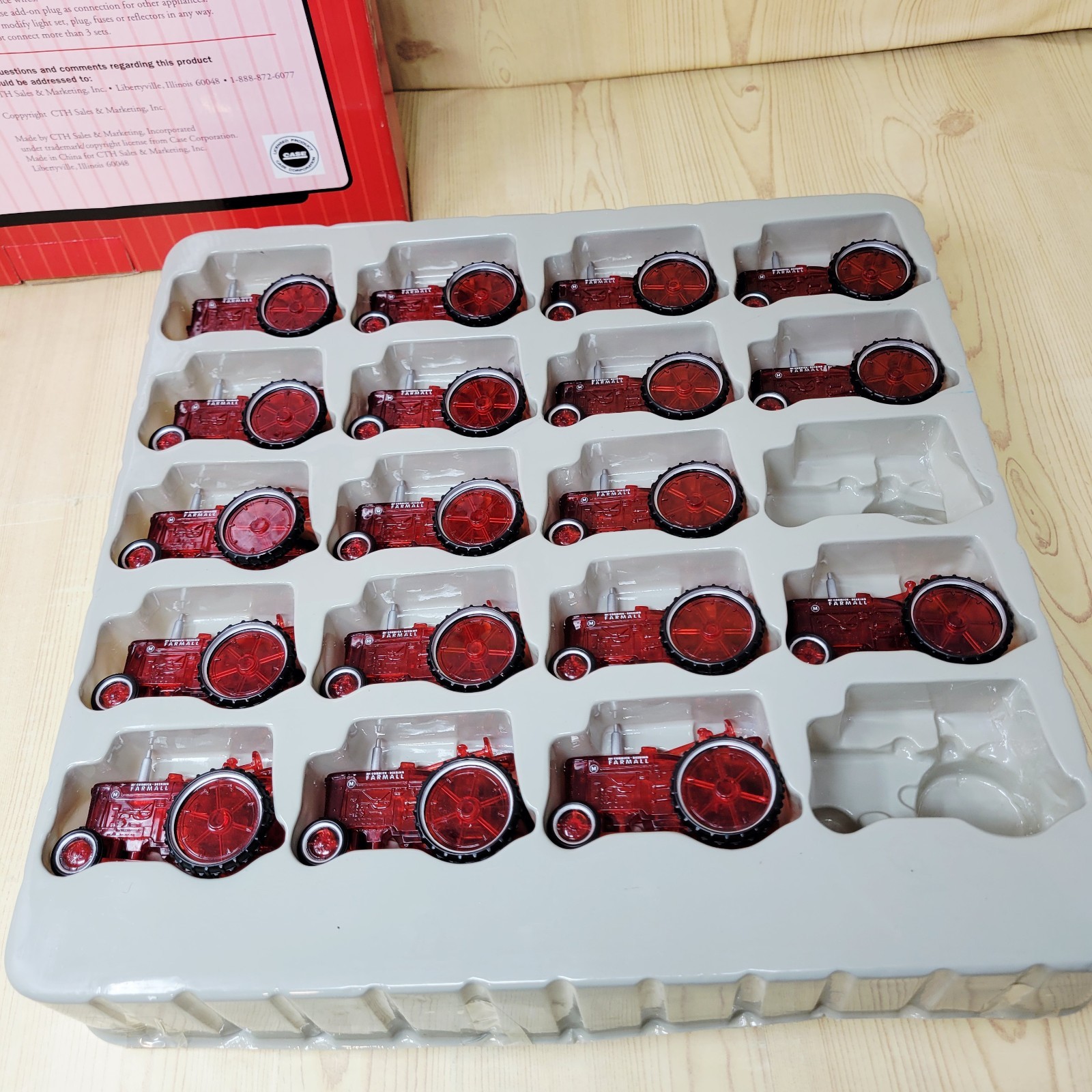 Case Farmall M Light Set Red Tractor Decorative Light Set 18 (TWO MISSING)