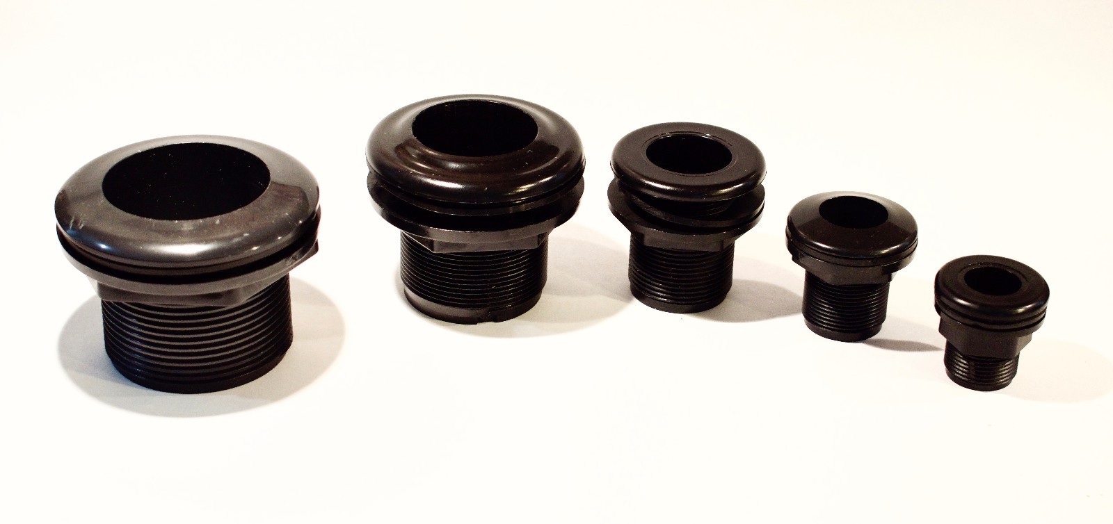 1/2 3/4 1 1.25 1.5 2" Bulkhead Fitting Slip FPT Threaded screens blue abs pvc