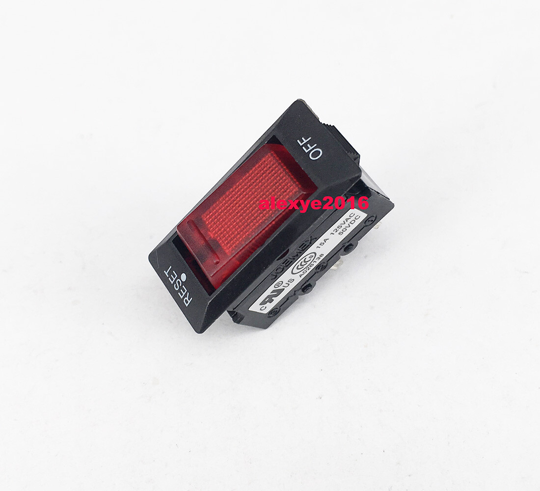 JOEMEX PATENT M2 RESET-OFF Rocker Switch 2 Pins 2 Positions 15A 125VAC 50VDC Red