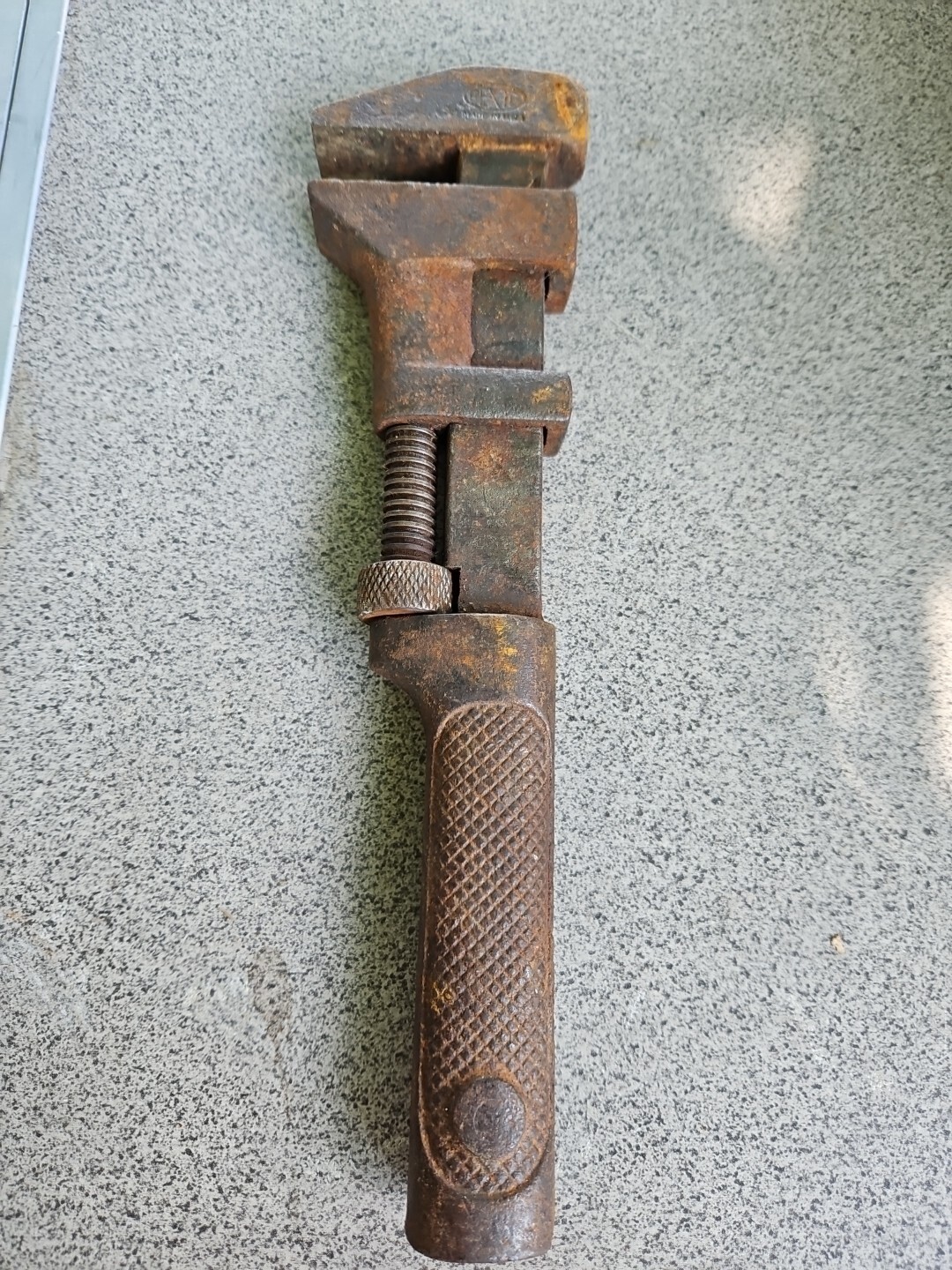 Vintage PEXTO Adjustable PIPE WRENCH Monkey Hammer 12" Made in USA Old tools